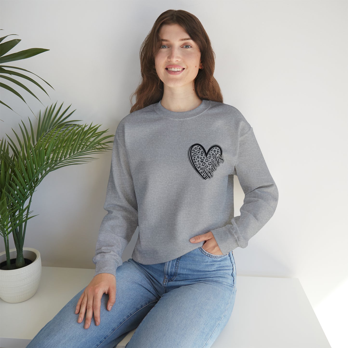 Hawks Heart Front, Glitz Cheer Mom back - Sweater