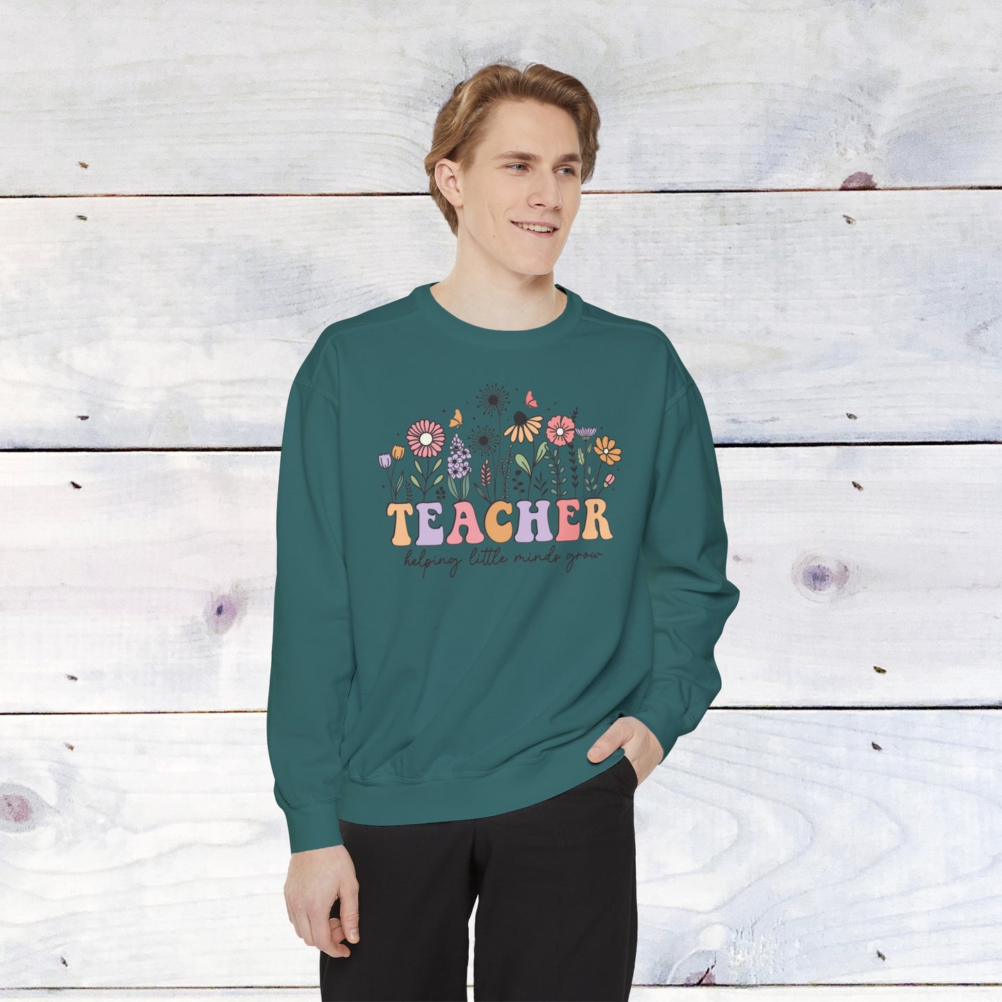 Teacher Flower Comfort Colors Sweater