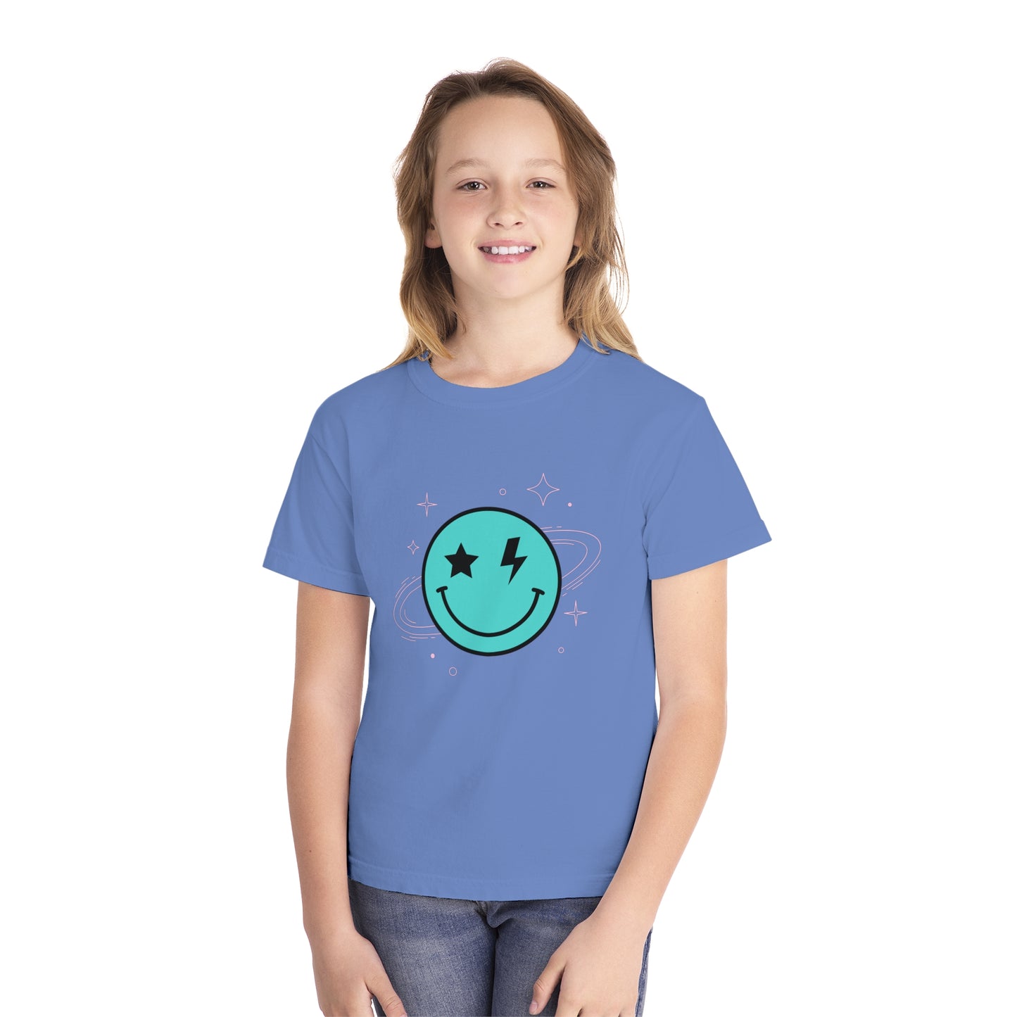 Youth Space Smiley Comfort Colors T-Shirt