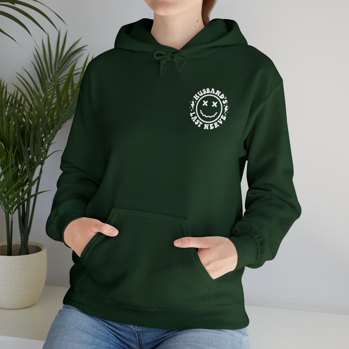 Husband's Last Nerve Hoodie - White Text