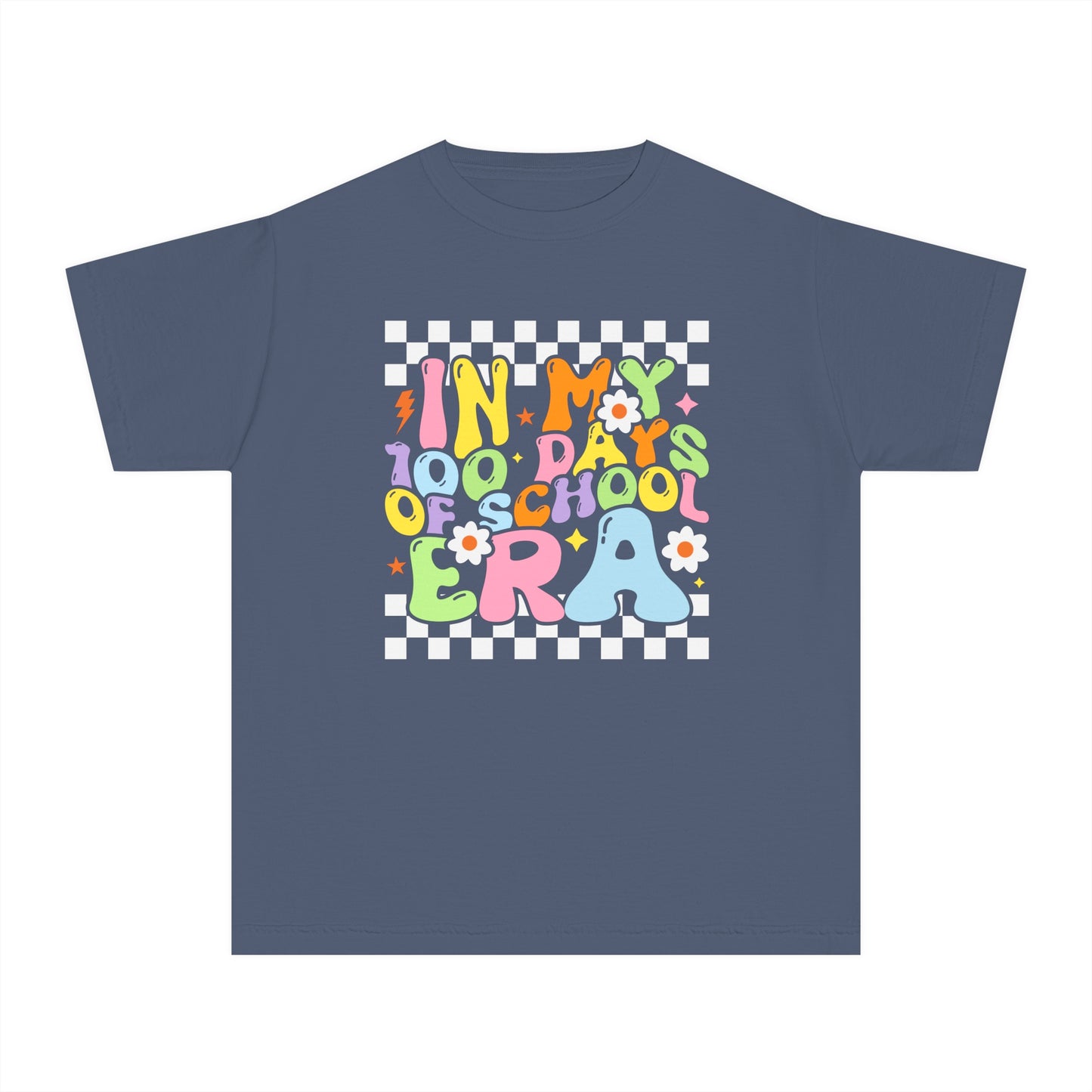 Youth Checkered 100 days Era Comfort Colors Tee