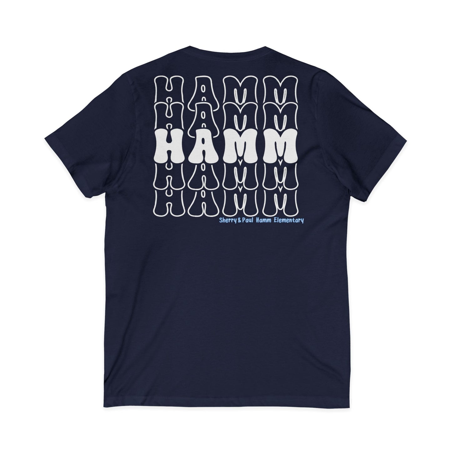 Hamm Unisex V-Neck Tee, Repeat Back:Logo Front