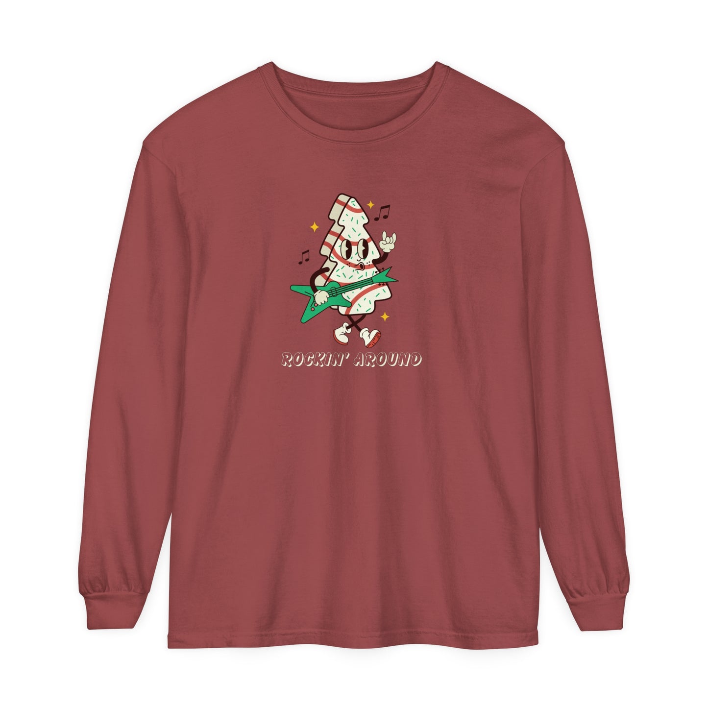 Rockin' Around the Christmas Tree Comfort Colors Long Sleeve T-Shirt