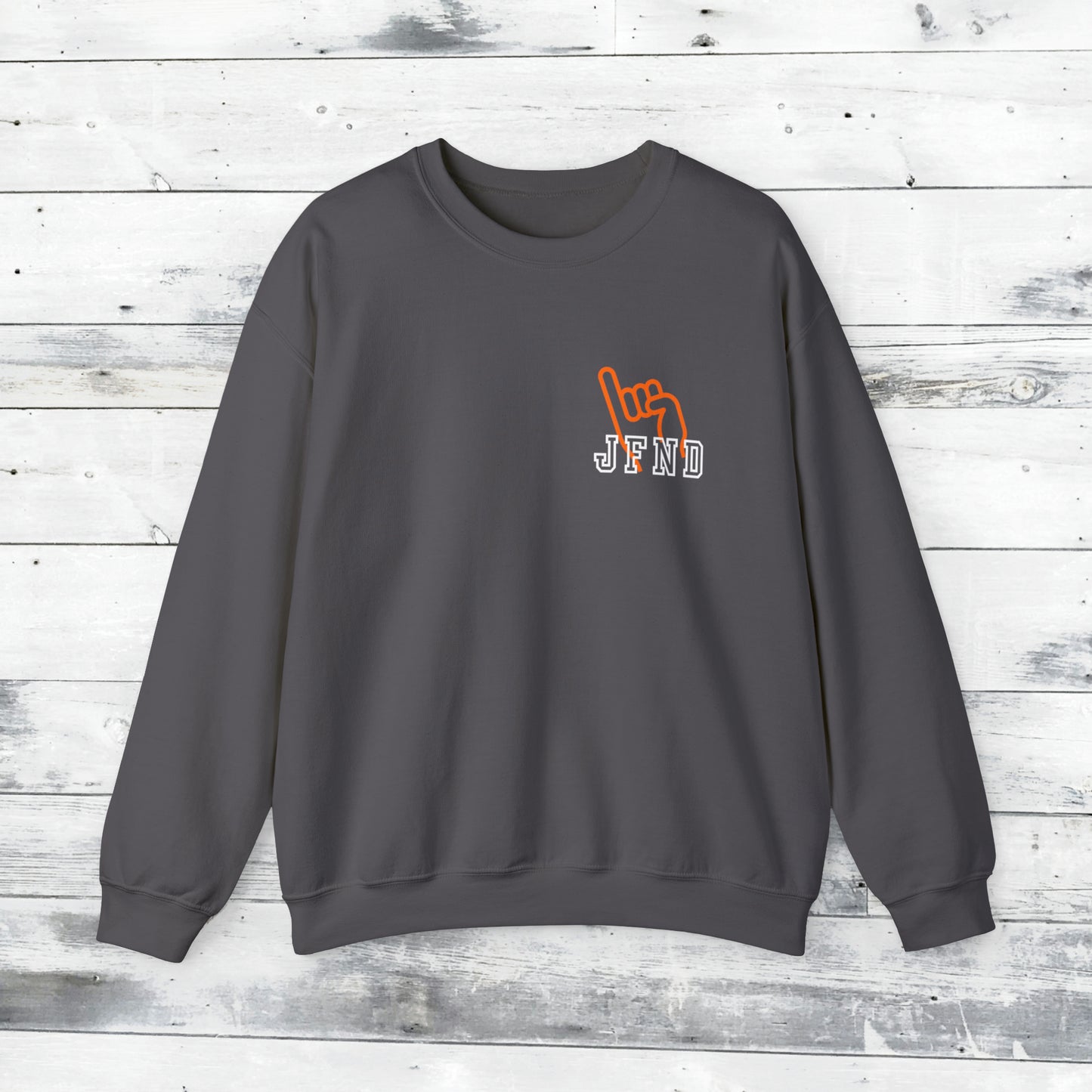JFND front and Yellowjacket back Sweater