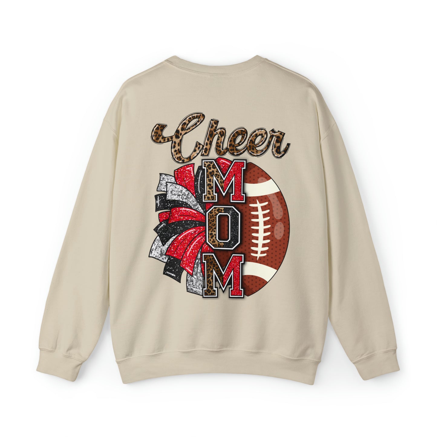Hawks Heart Front, Glitz Cheer Mom back - Sweater