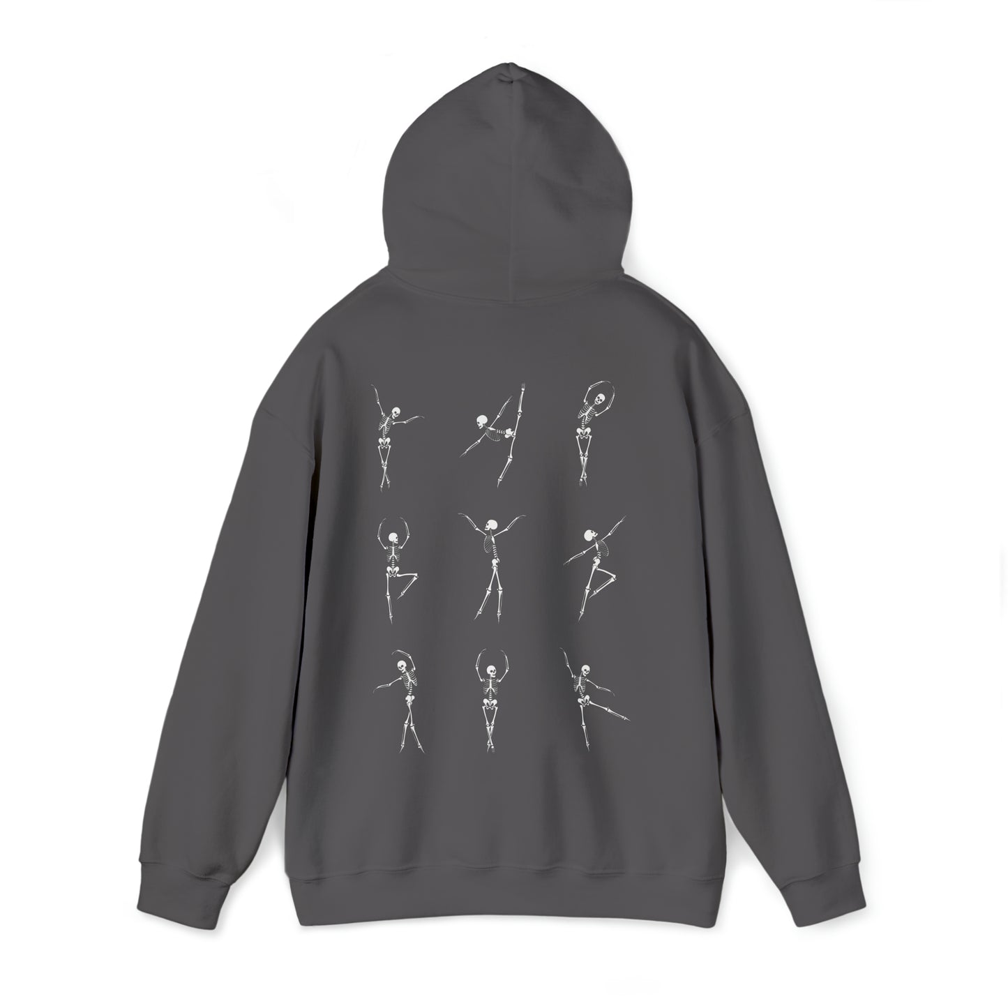 Dancing Skeleton Hoodie- Dancing Skeleton Front- Multi -Dancing Skeleton Back, Mutliple Color Options, Unisex Heavy Blend™ Hooded Sweatshirt