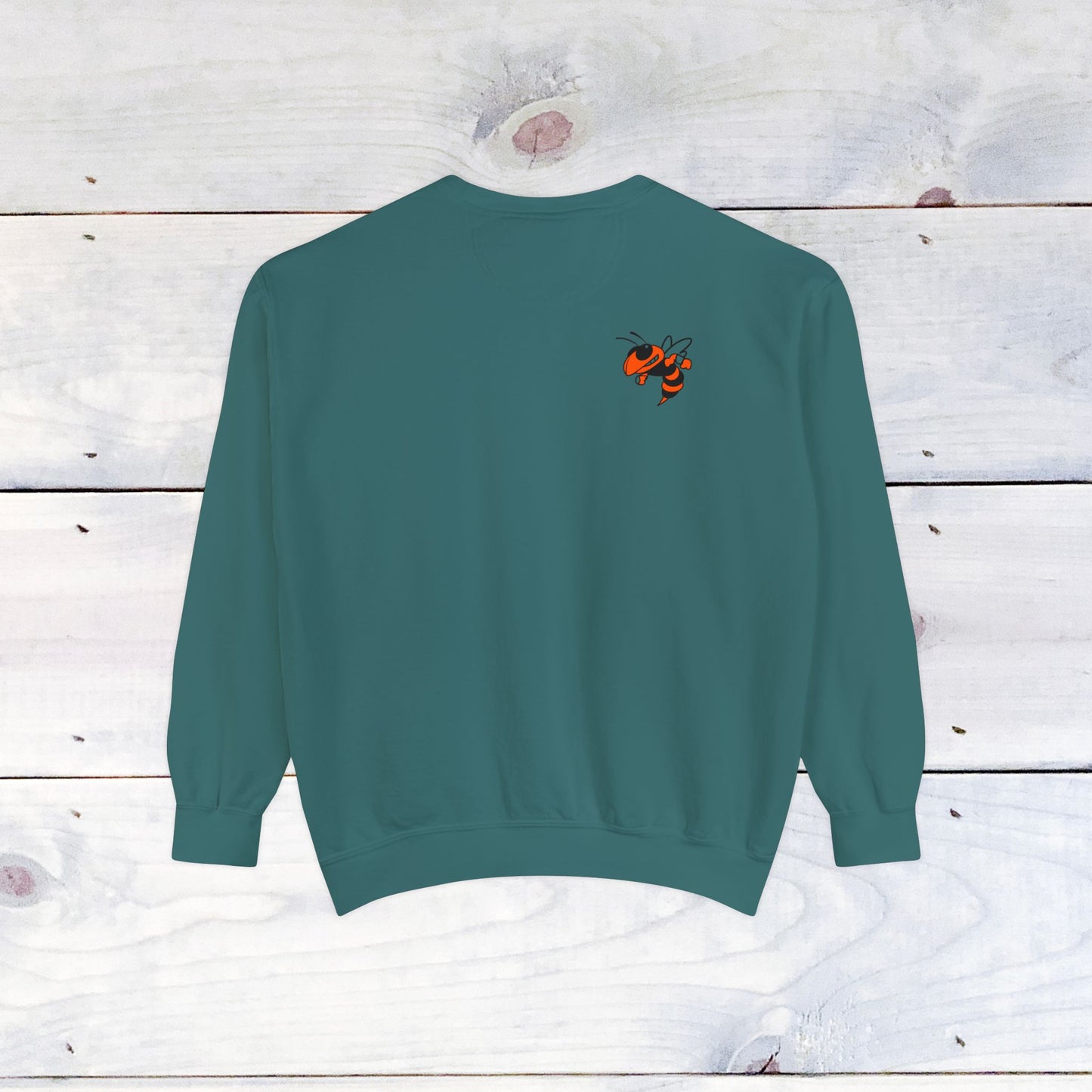 Old School R front, Small Fighting Stinger on back Comfort Colors Sweater