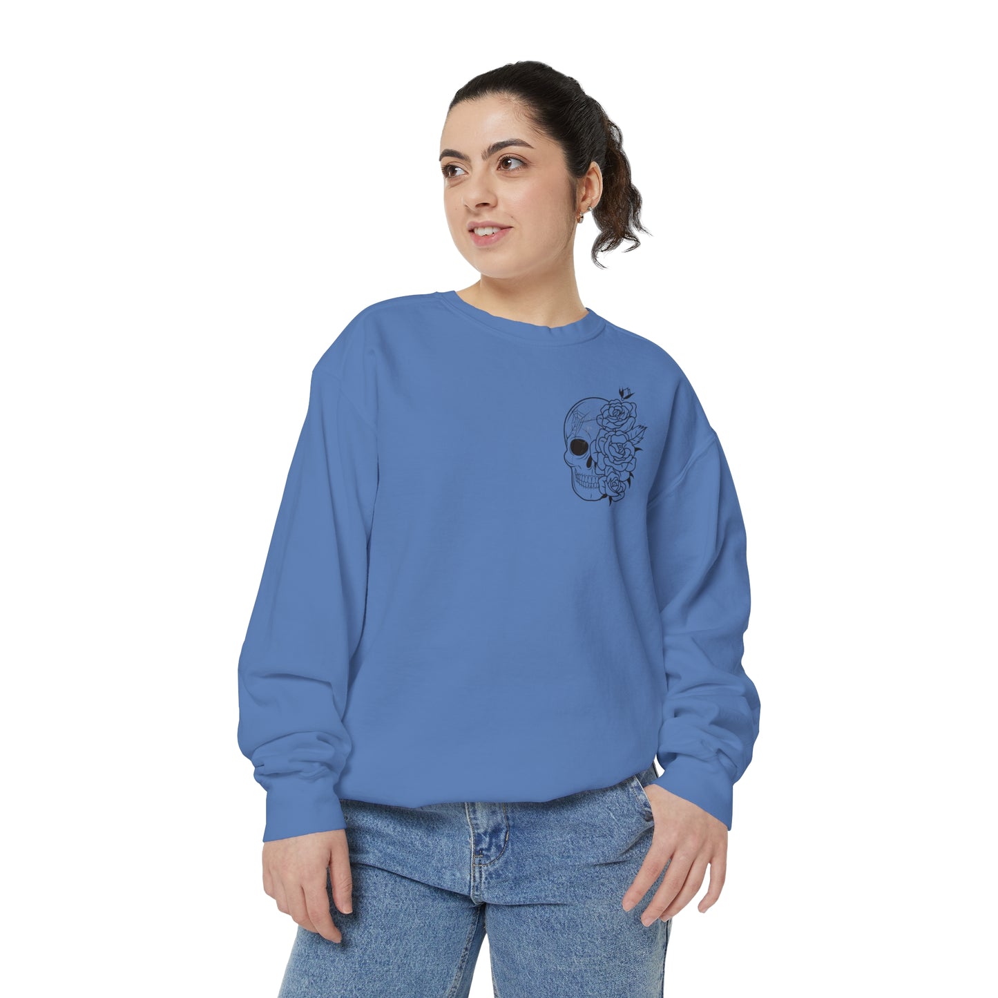 Skull Front, Vastly Overrated Back - Comfort Colors Pullover - Multi Color Options