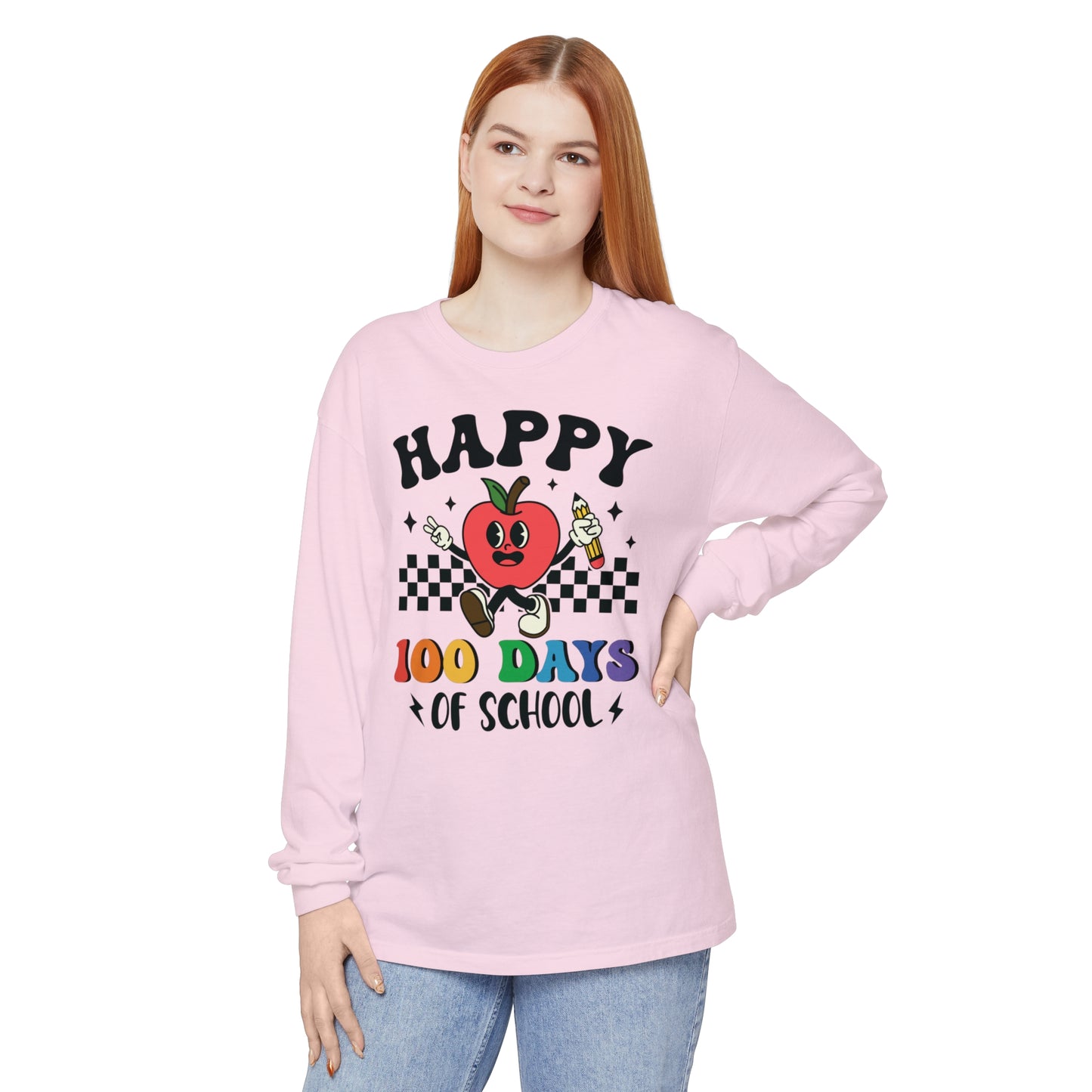 Happy 100 Days Comfort Colors Long Sleeve T-Shirt