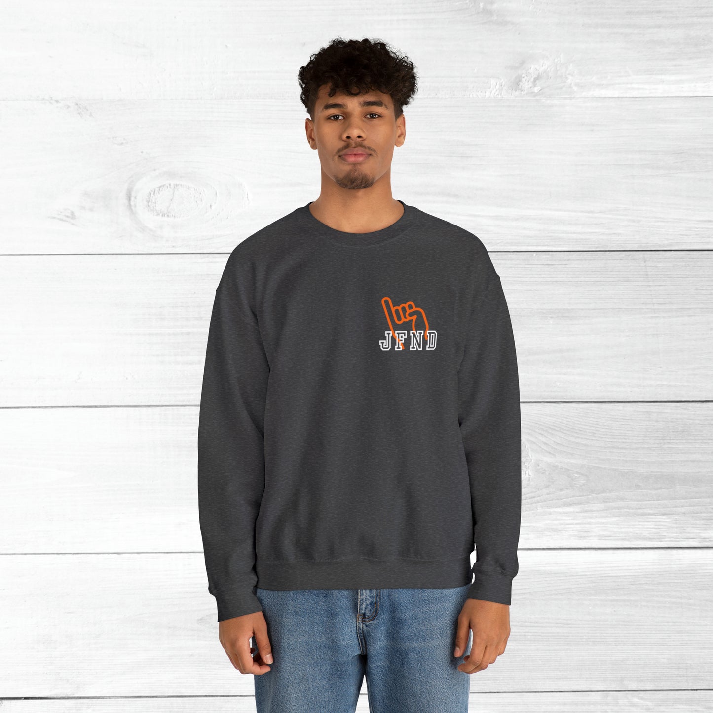 JFND front and Yellowjacket back Sweater