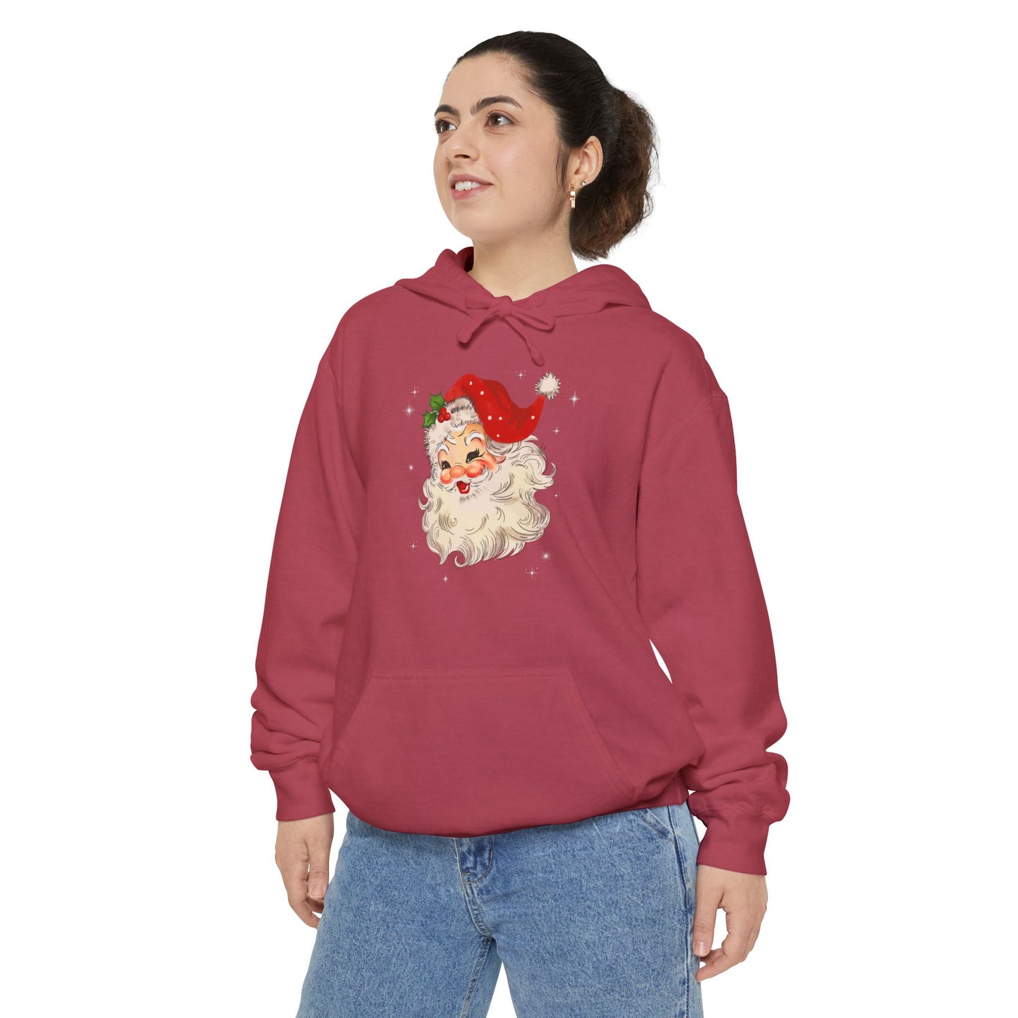 Sparkle Santa Comfort Colors Hoodie