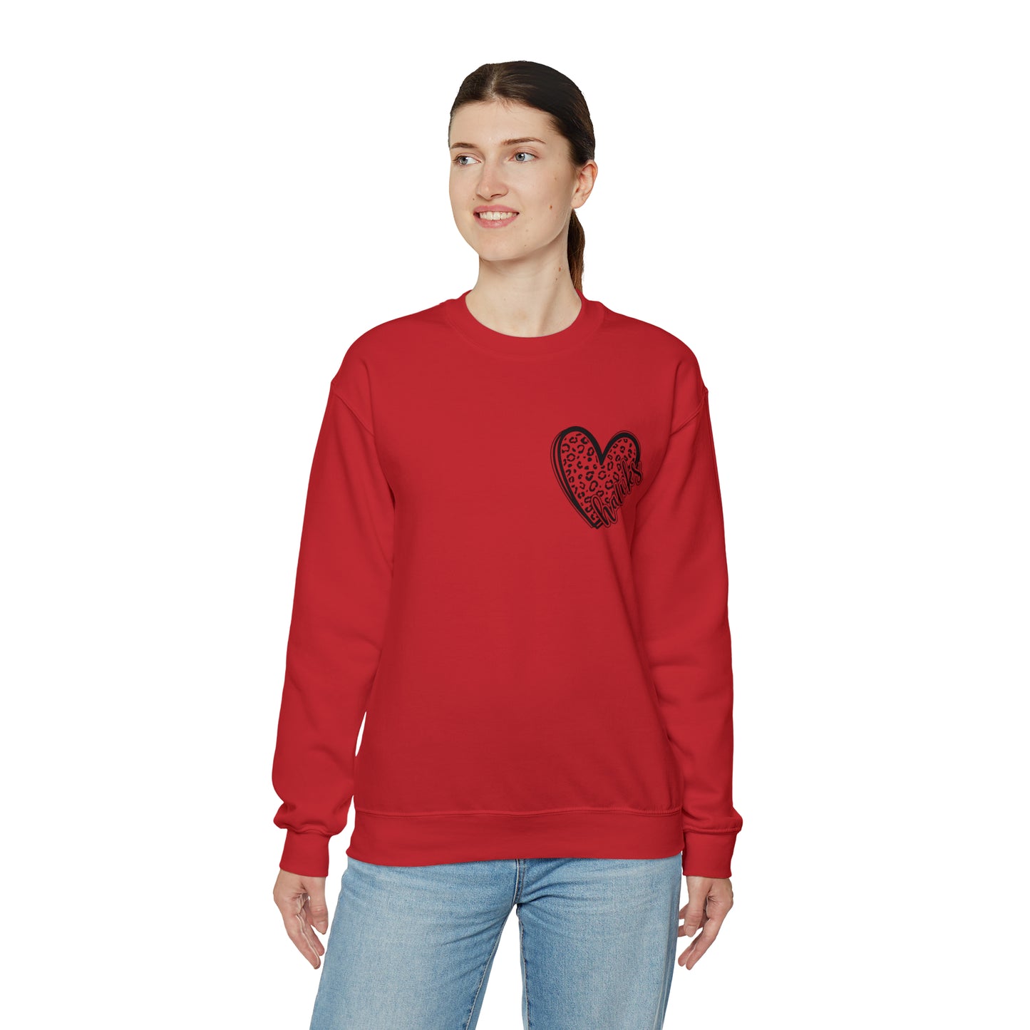 Hawks Heart Front, Glitz Cheer Mom back - Sweater