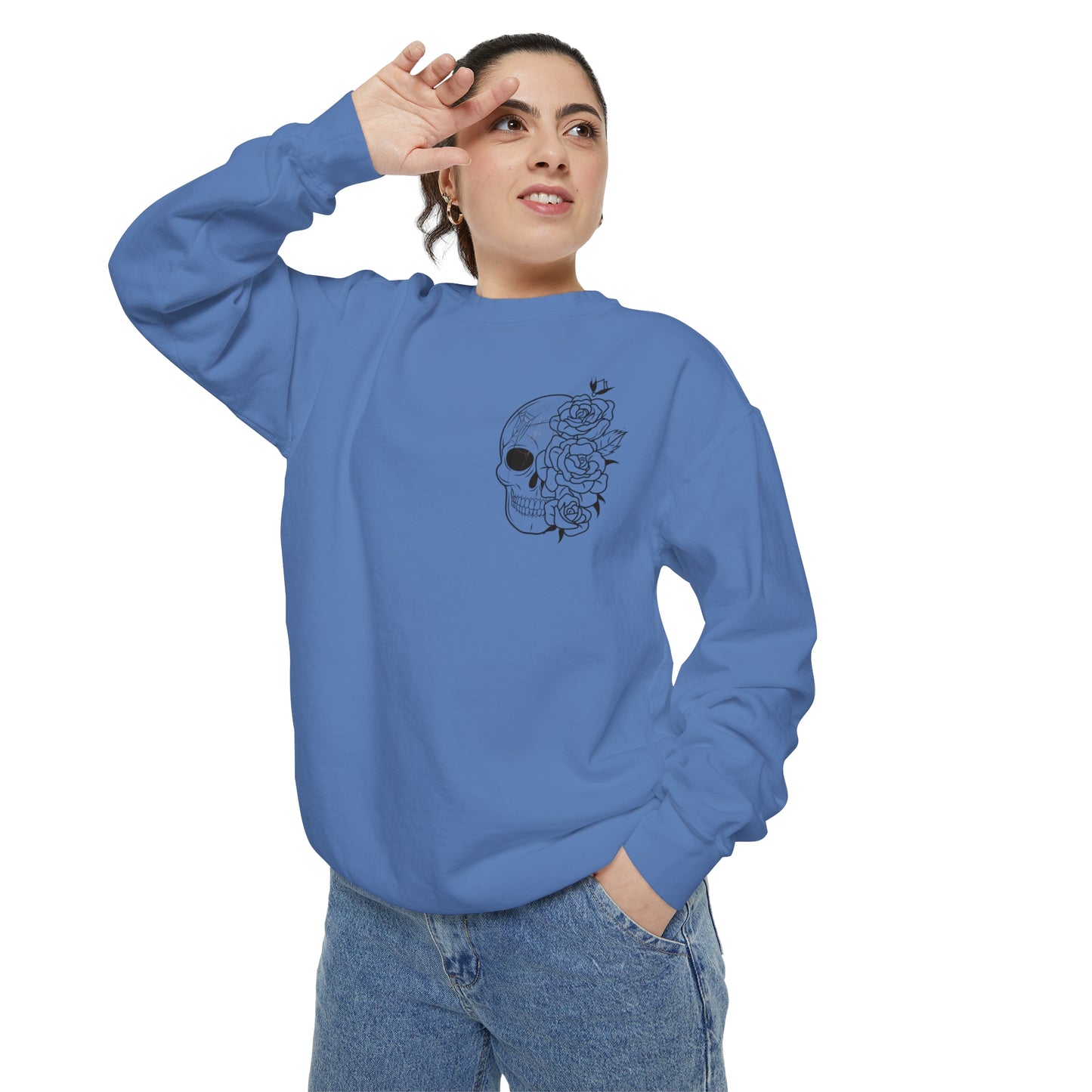 Skull Front, Vastly Overrated Back - Comfort Colors Pullover - Multi Color Options