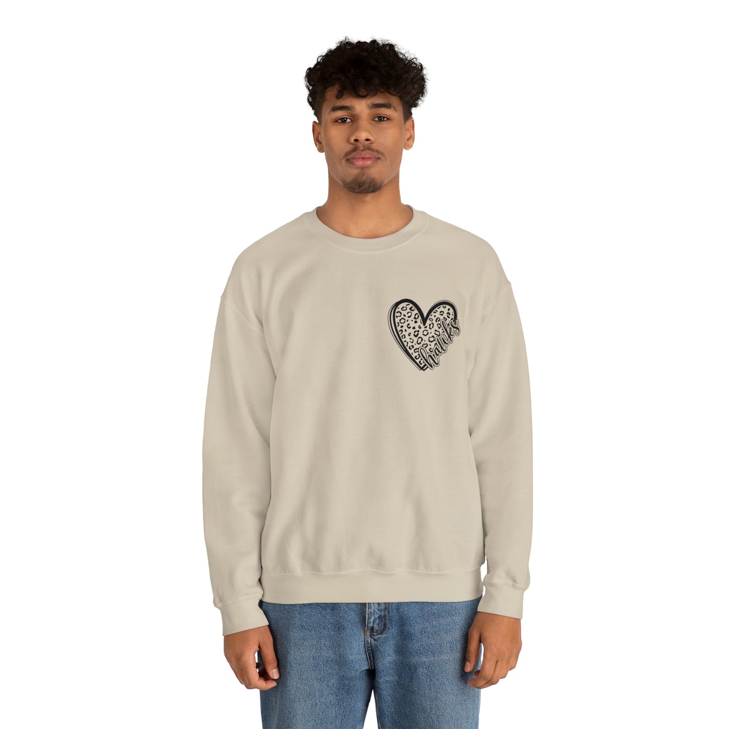 Hawks Heart Front, Glitz Cheer Mom back - Sweater