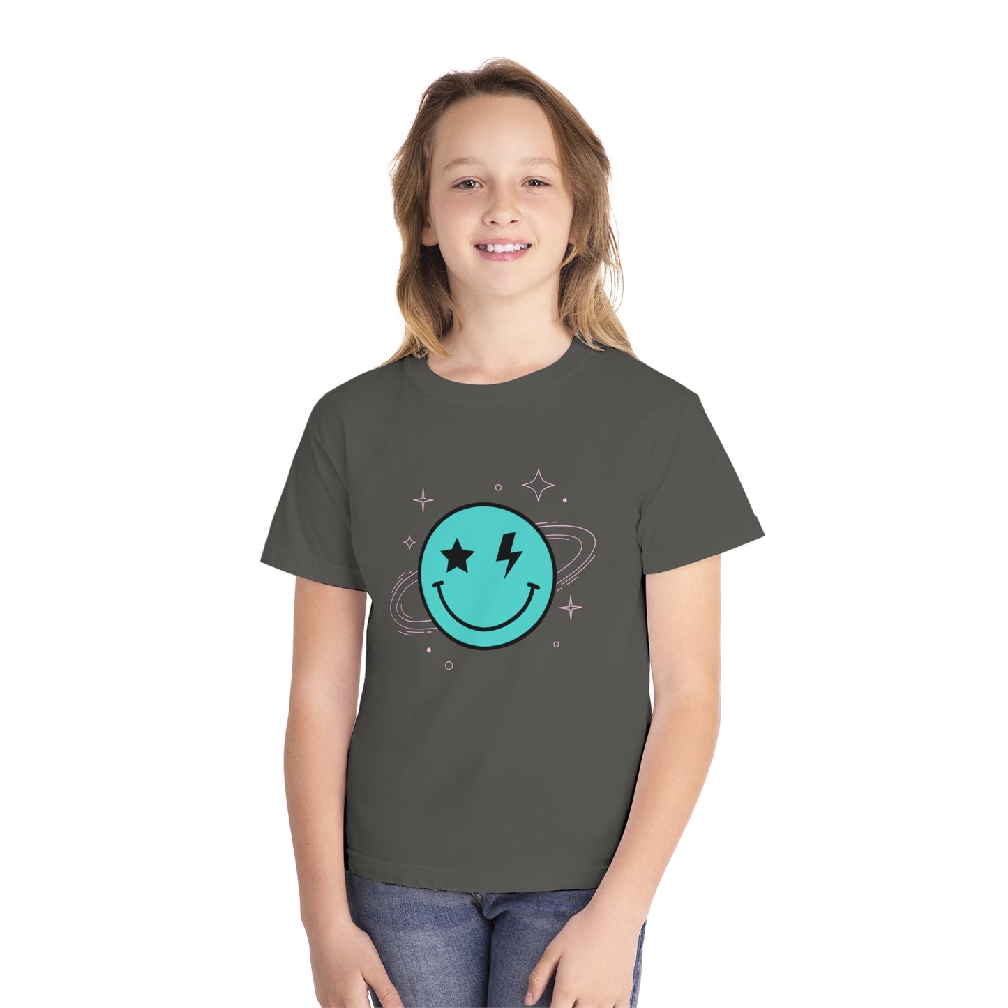 Youth Space Smiley Comfort Colors T-Shirt