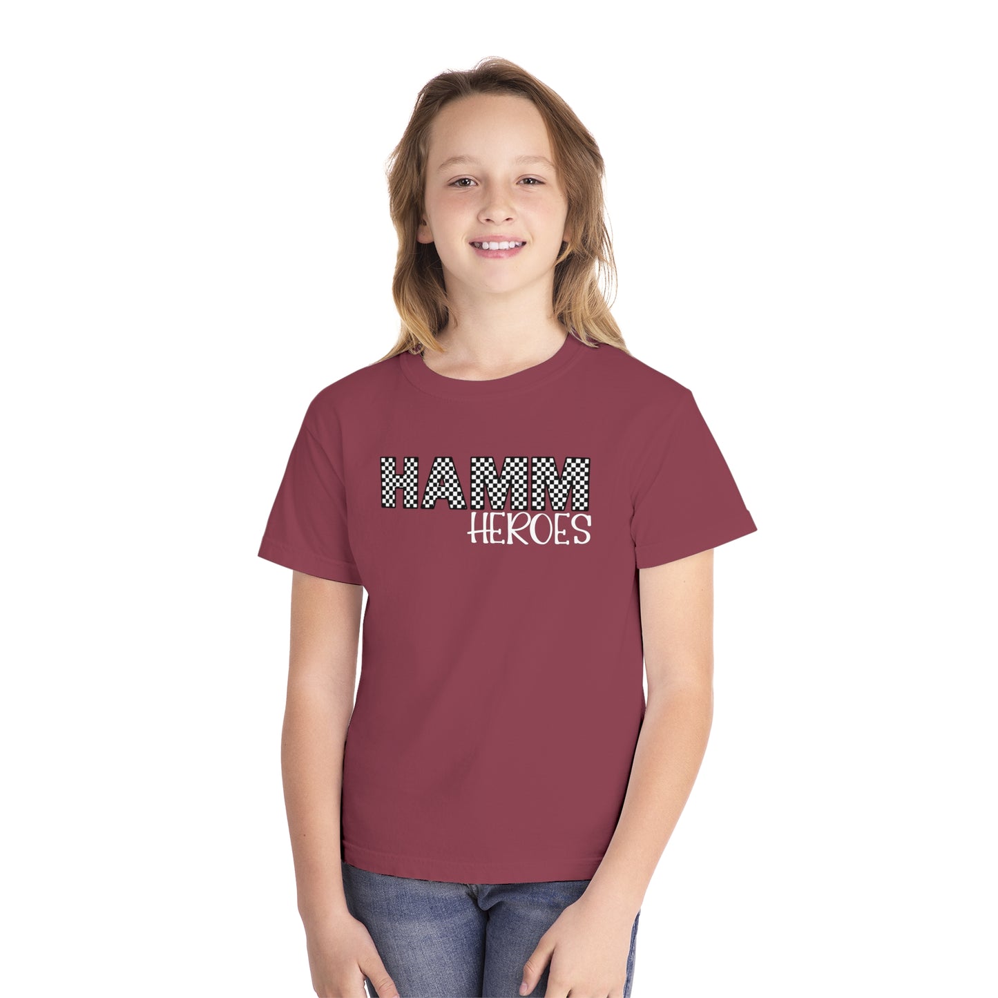 HAMM Checkered Youth Comfort Colors T . White Text