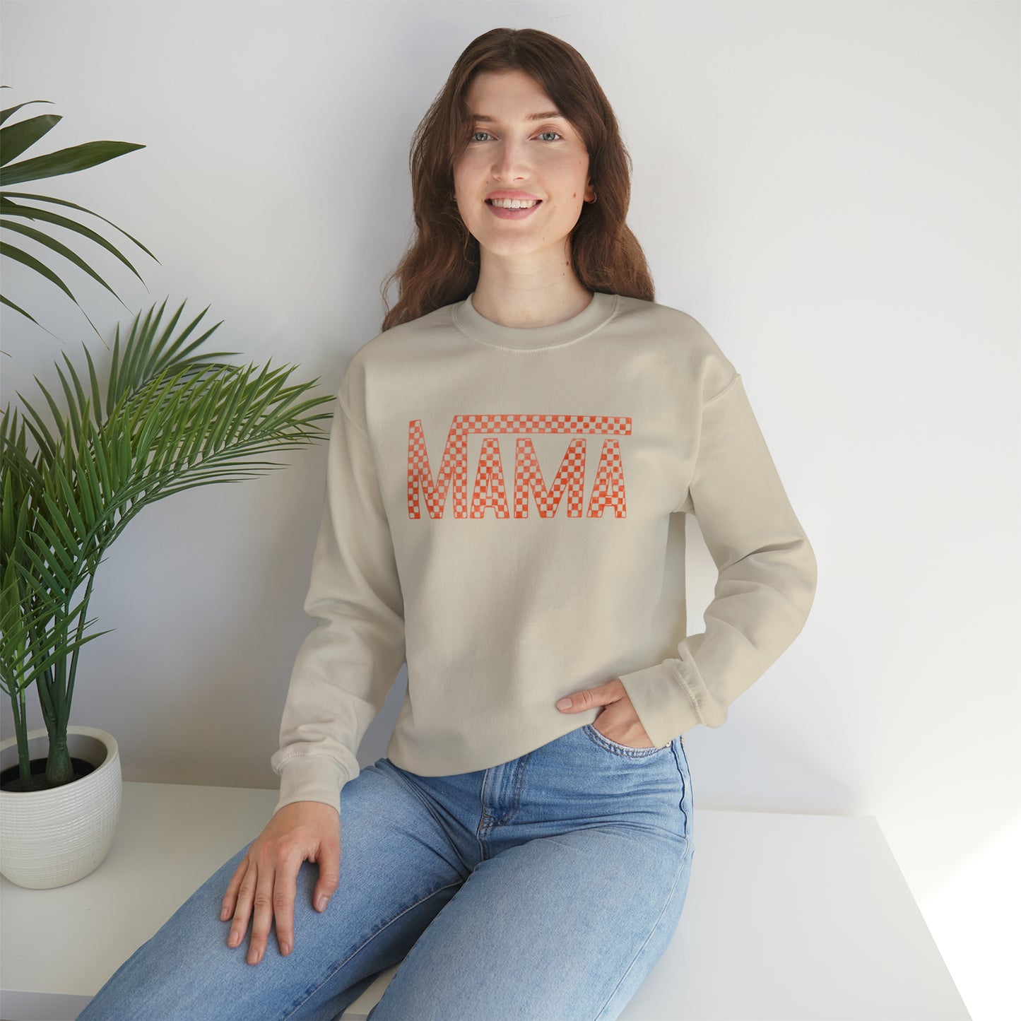 Orange Mama Checkered Sweater