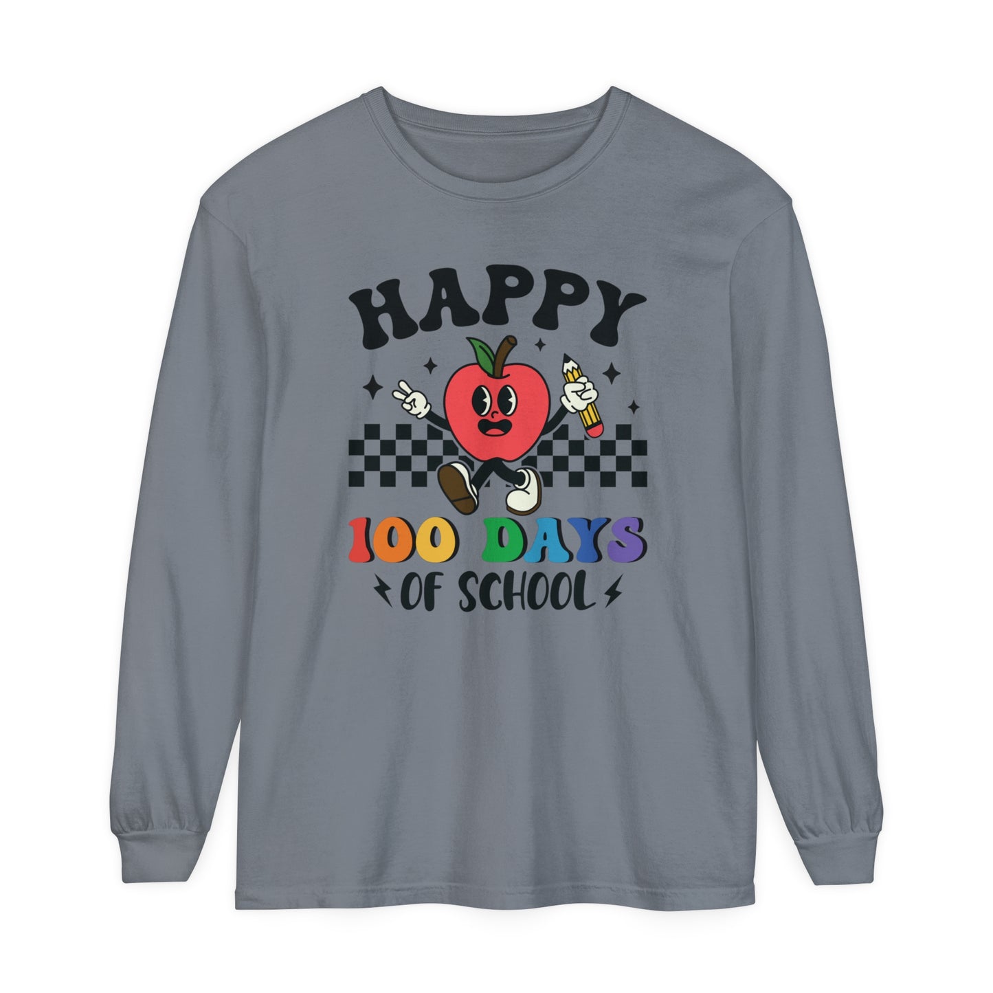 Happy 100 Days Comfort Colors Long Sleeve T-Shirt