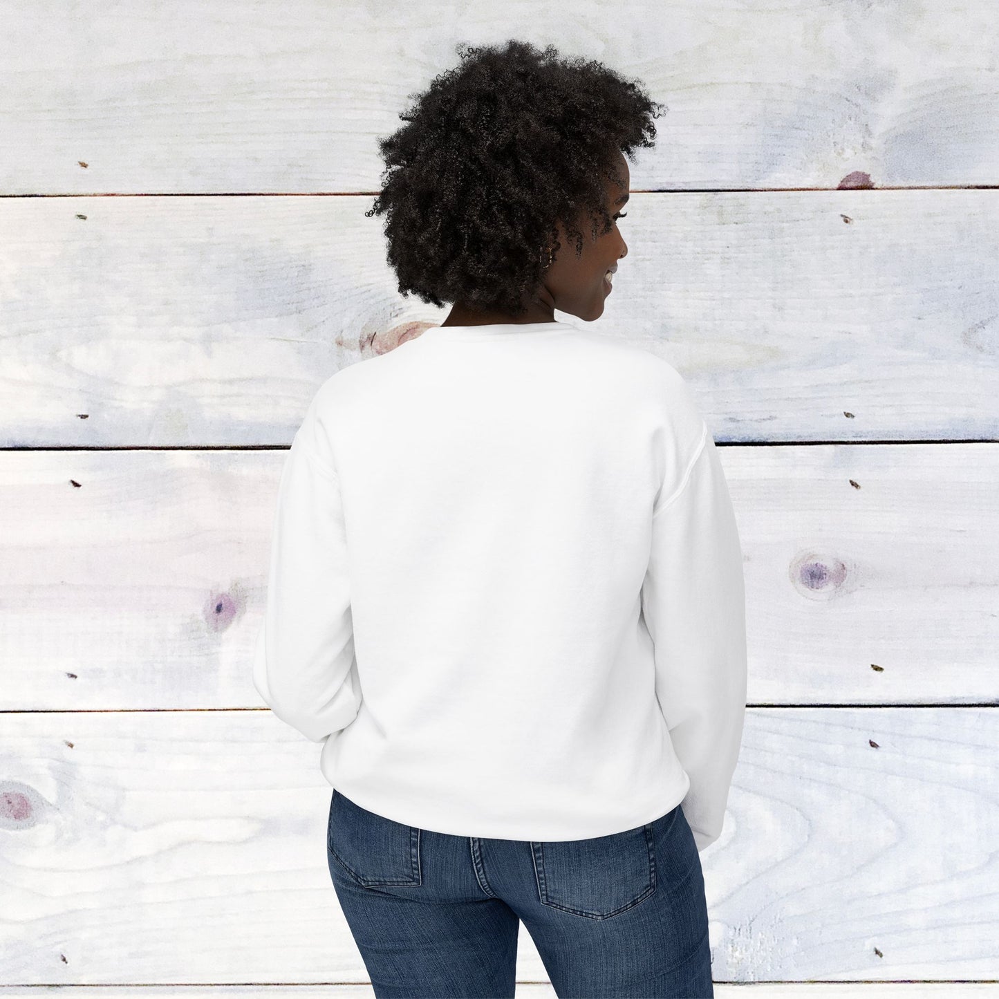 Fun Heath Bow Sweater Lower Sleeve "H" on Left - Comfort Colors Sweater