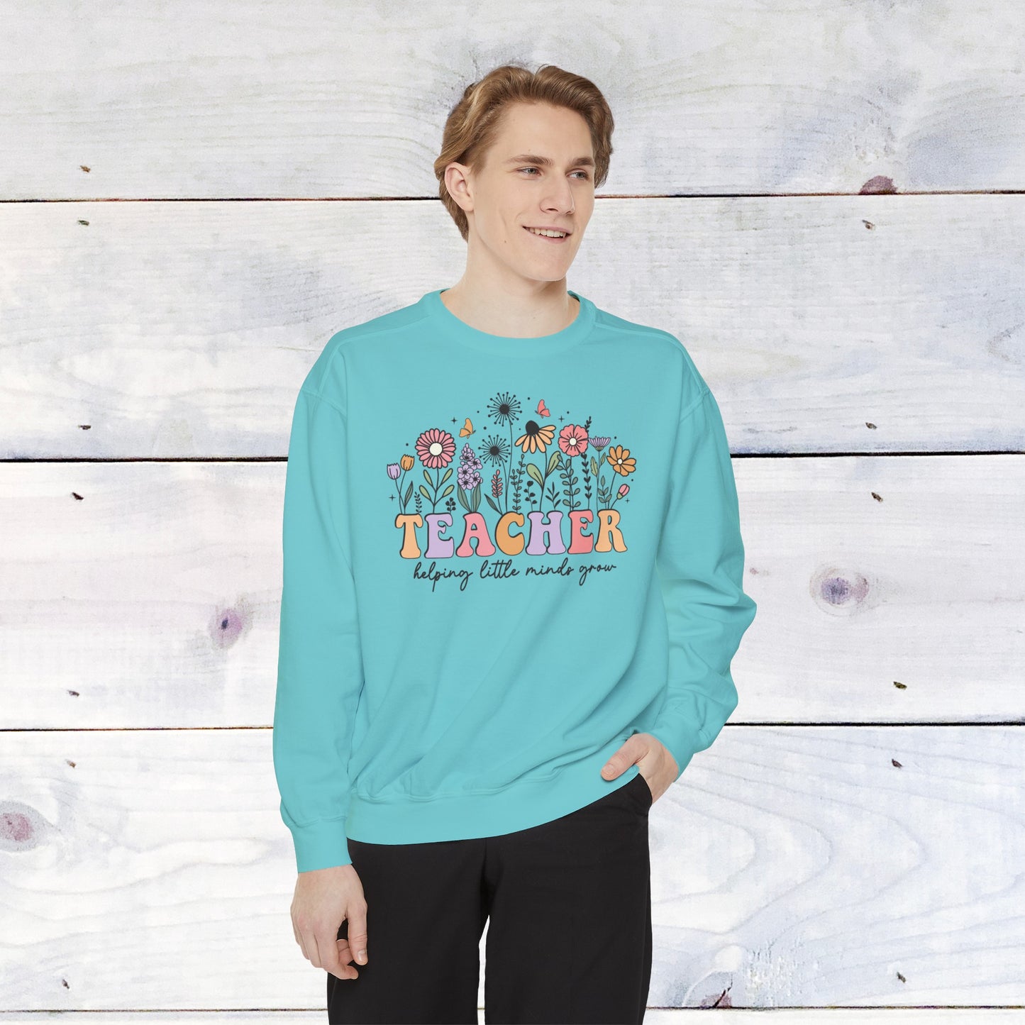 Teacher Flower Comfort Colors Sweater