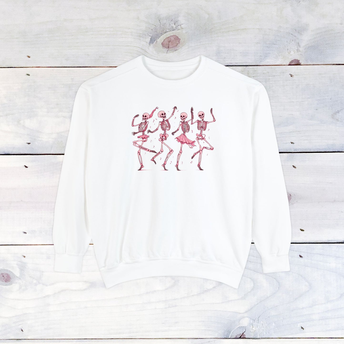 Pink Dancing Skellys Comfort Colors Sweater