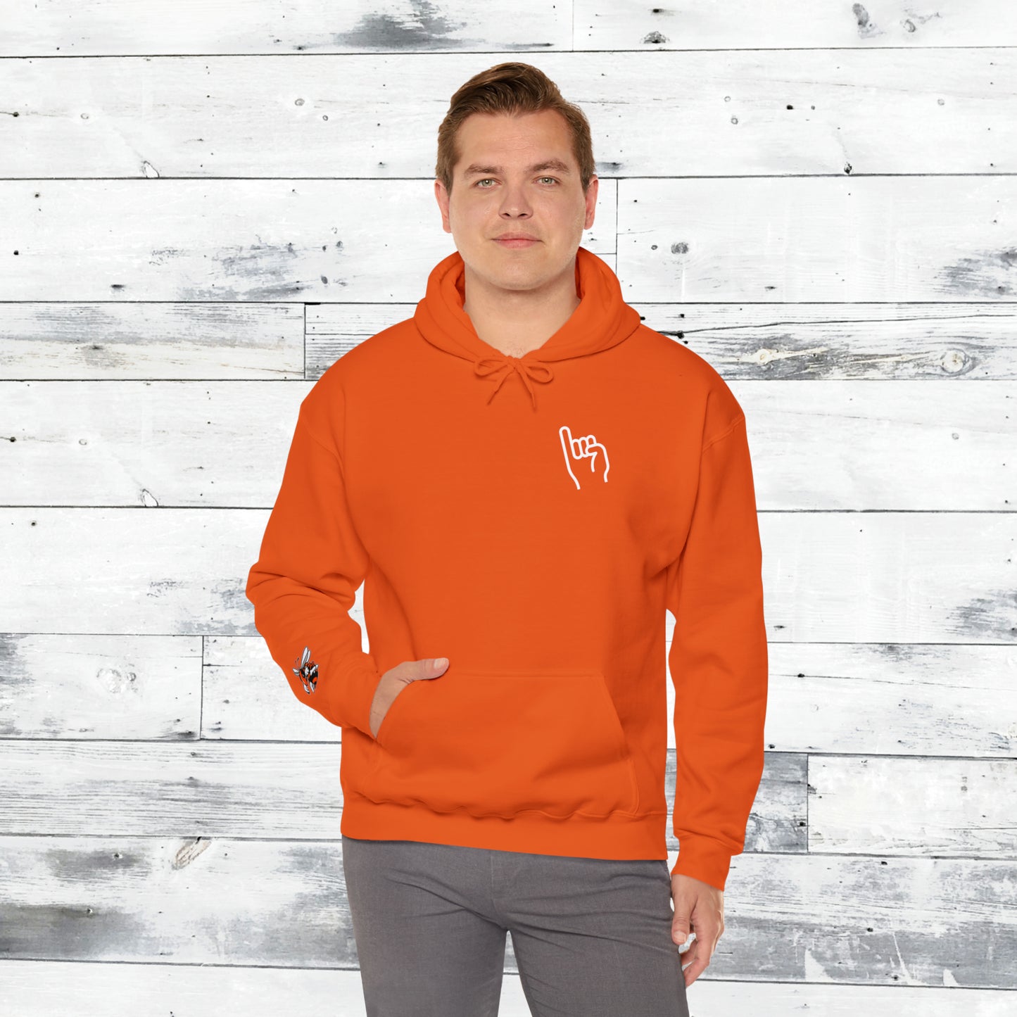 Jackets Stinger Hoodie Front - Yellow Jacket Sleeve/Cuff - Old School R back
