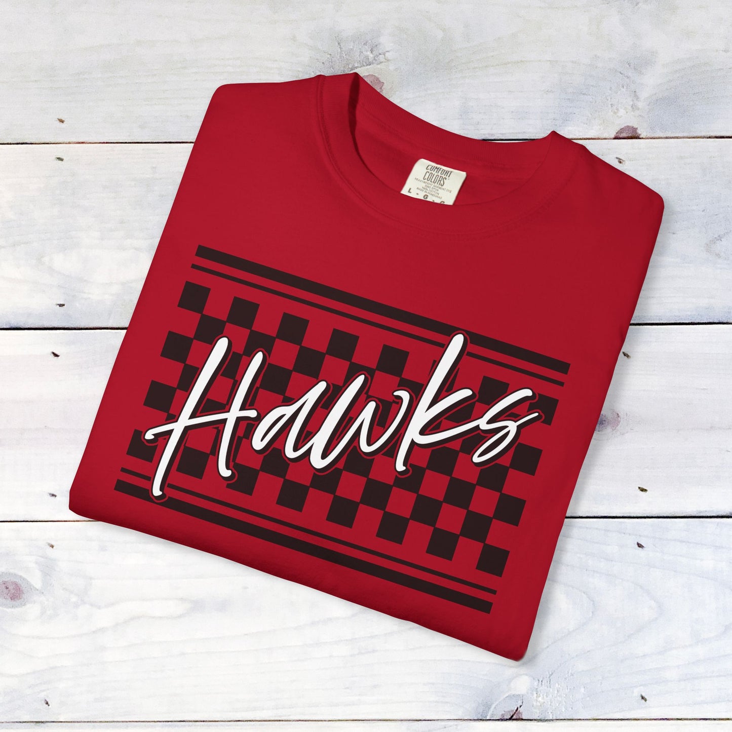 Heath Hawks Checkered Comfort Colors Unisex Tee