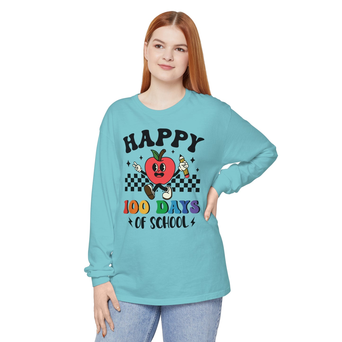 Happy 100 Days Comfort Colors Long Sleeve T-Shirt