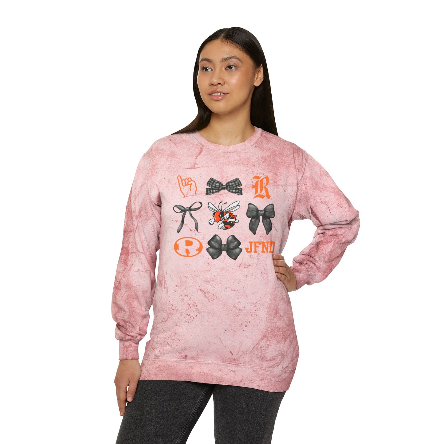 Jackets Faves & Bows Color Blast Comfort Colors Crewneck Sweatshirt