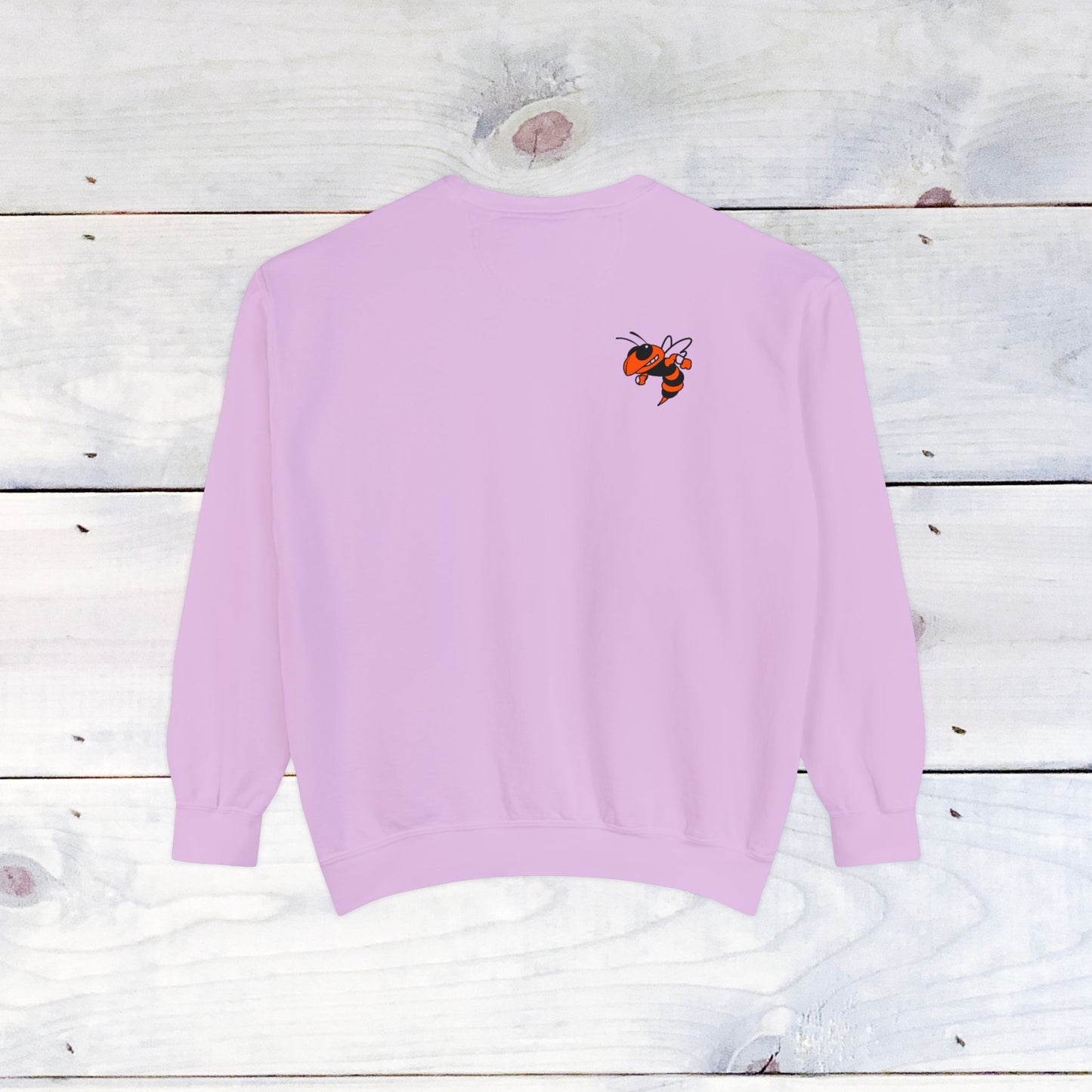 Old School R front, Small Fighting Stinger on back Comfort Colors Sweater