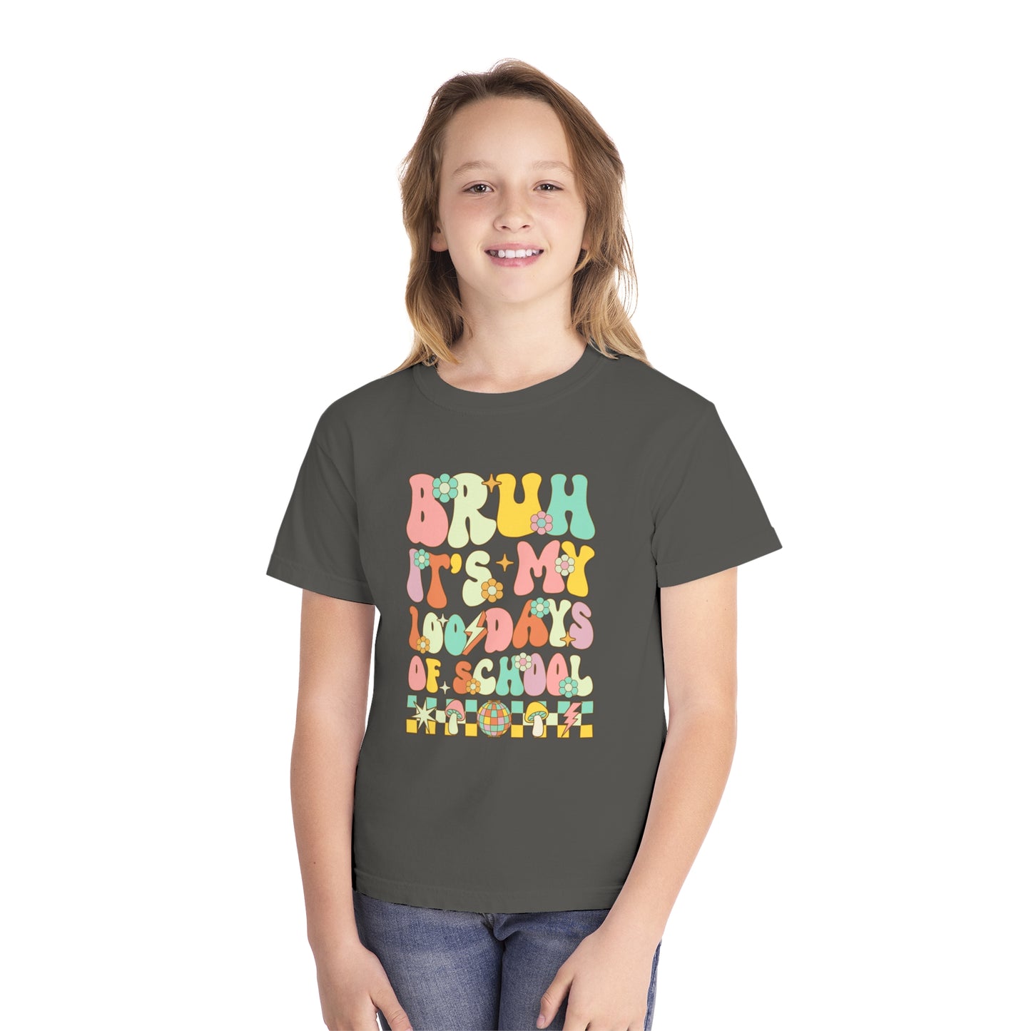 Youth BRUH 100 Days Comfort Colors Tee