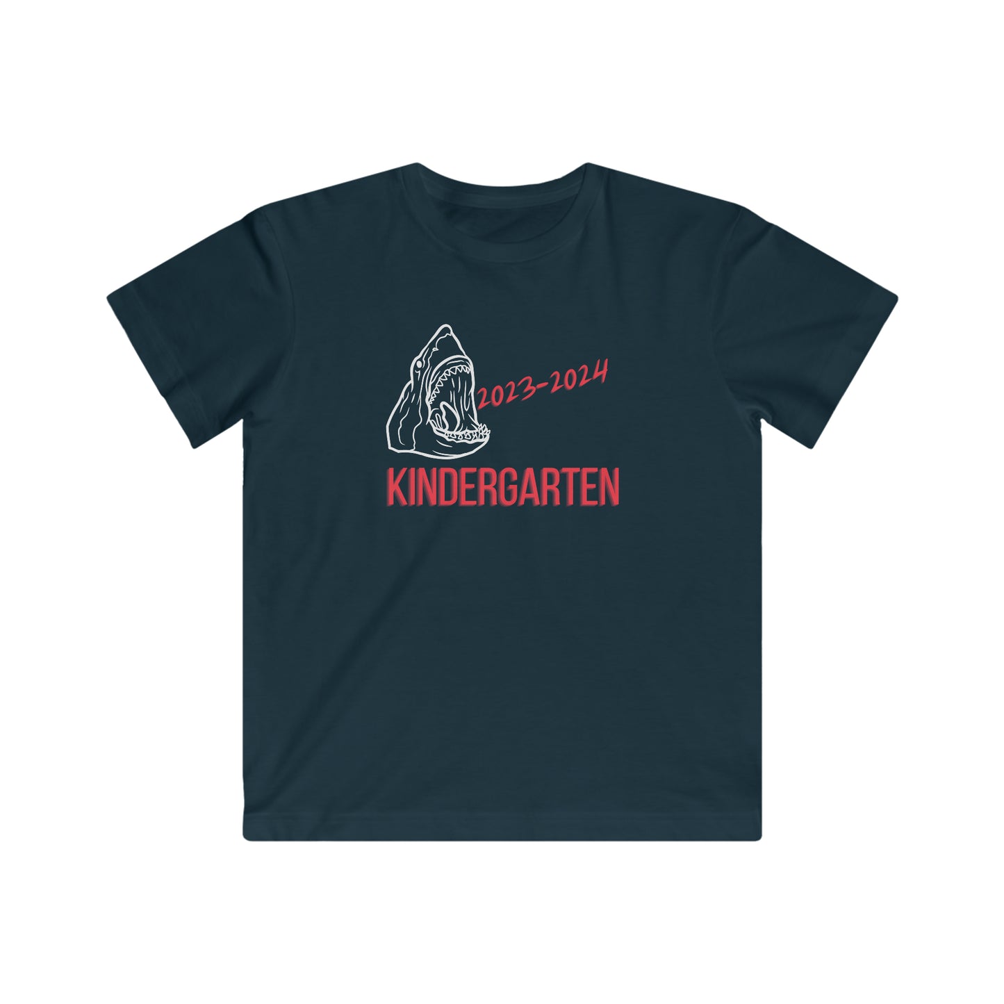 Shark, Kindergarten 23-24 T-Shirt White/Red Text