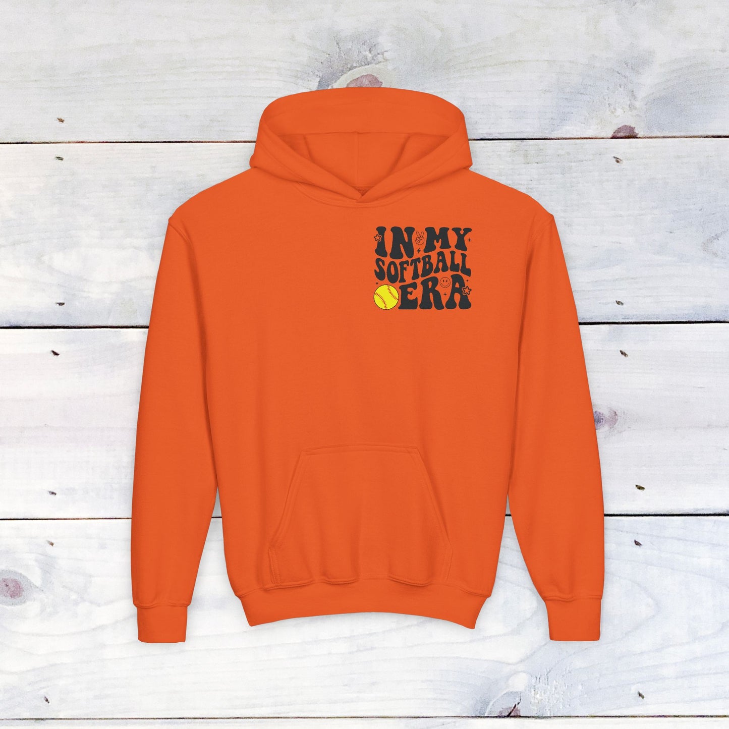 Softball Era Funk Youth Heavy Blend Hooded Sweatshirt