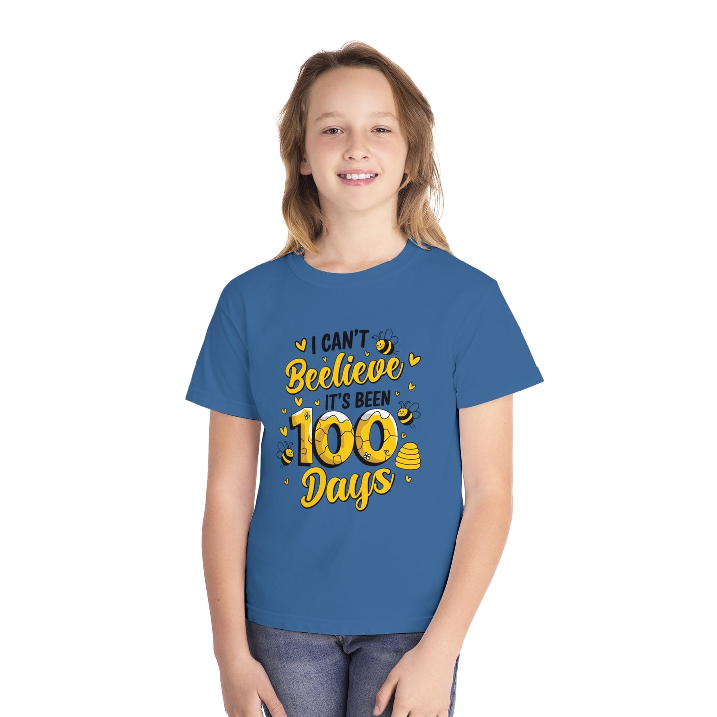 Youth I Can't Beelieve 100 Days Comfort Colors Tee