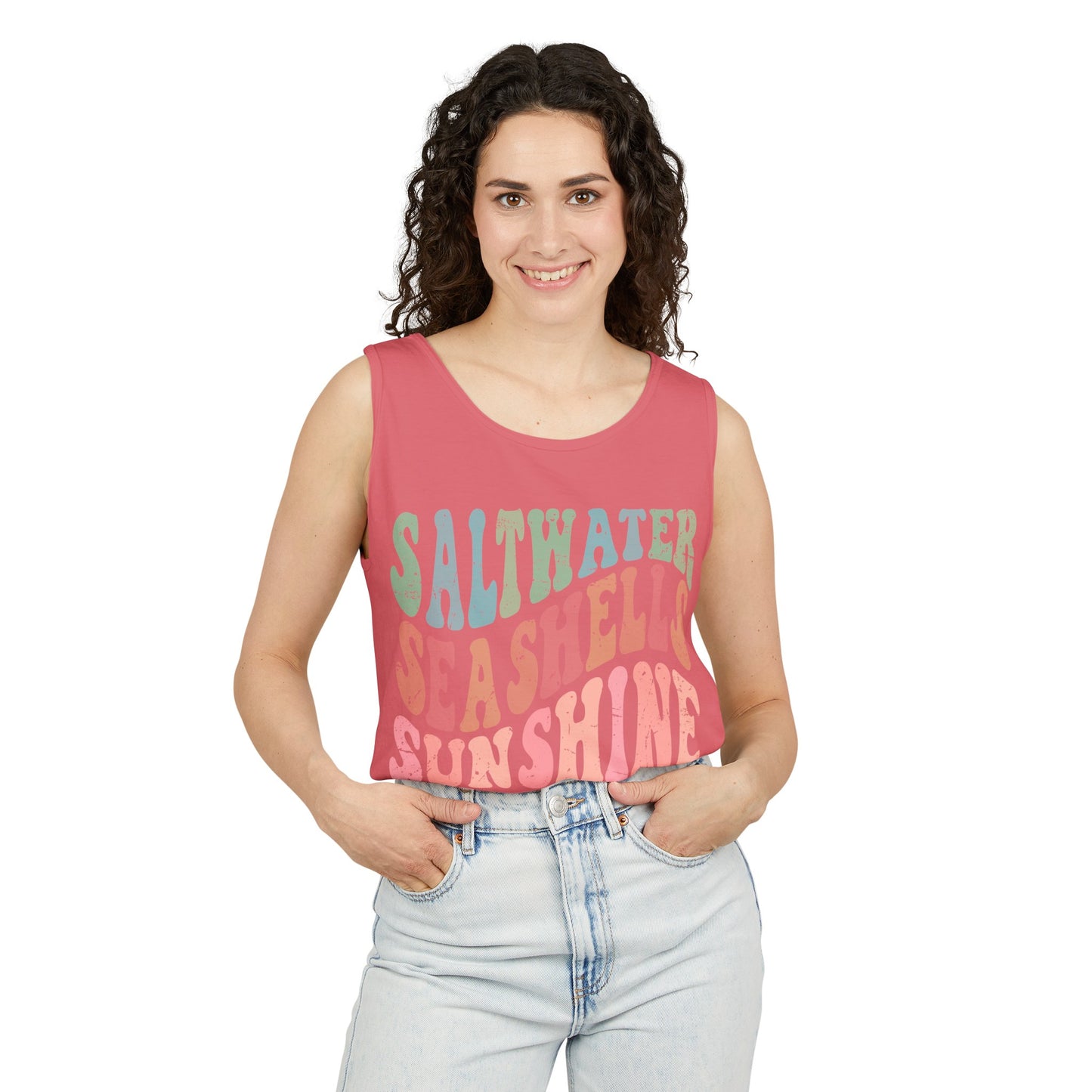 Saltwater, Seashells, Sunshine Tank - Comfort Colors
