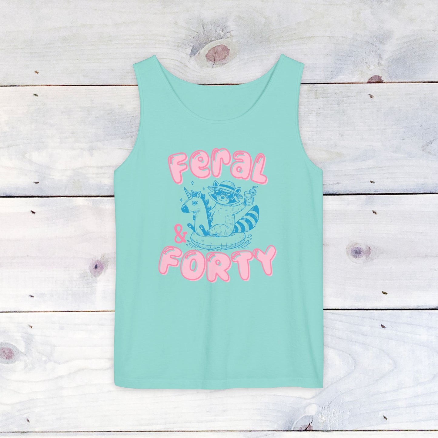 Feral and Forty Floatie Comfort Colors Tank Top