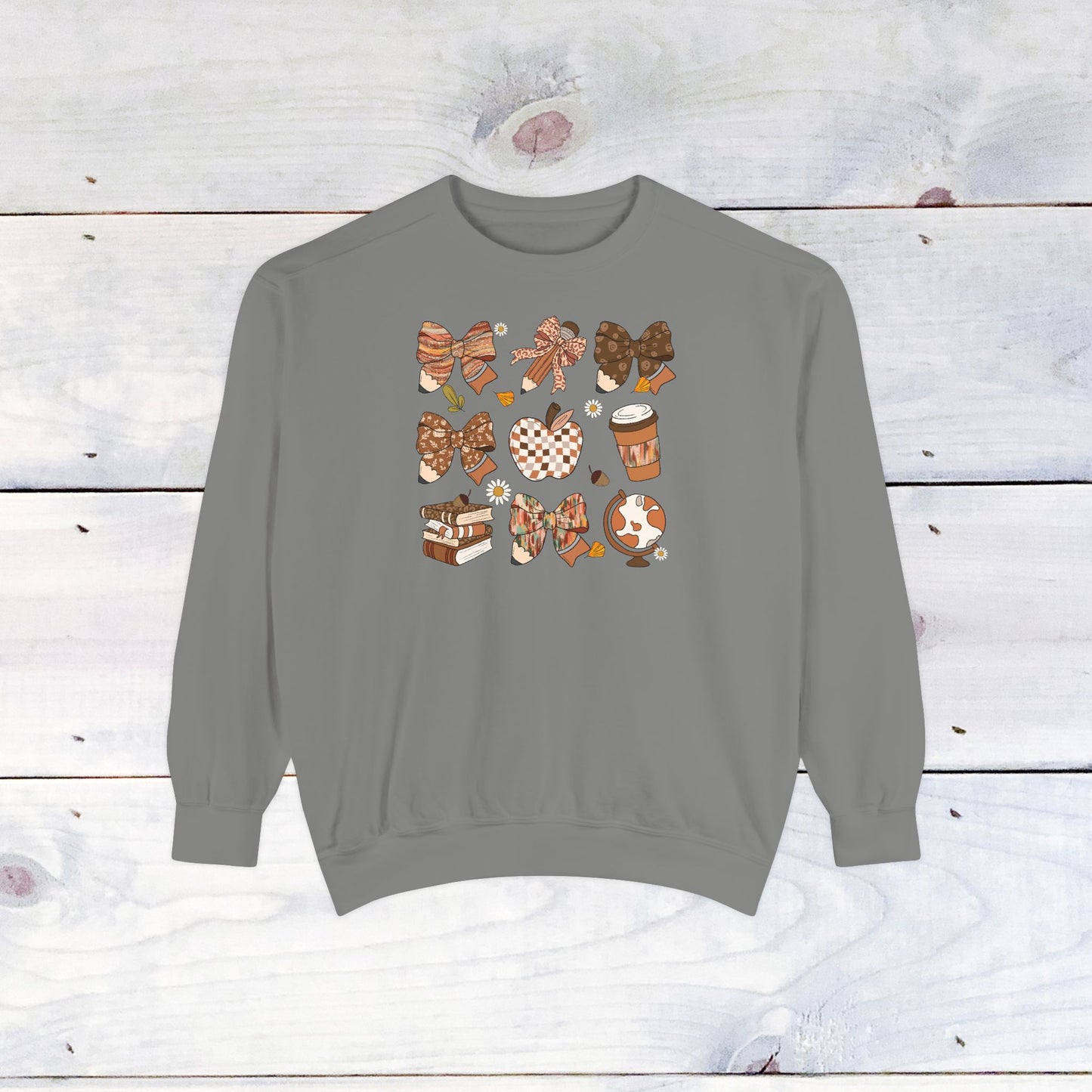 Teacher Fall Grid Comfort Colors Sweater