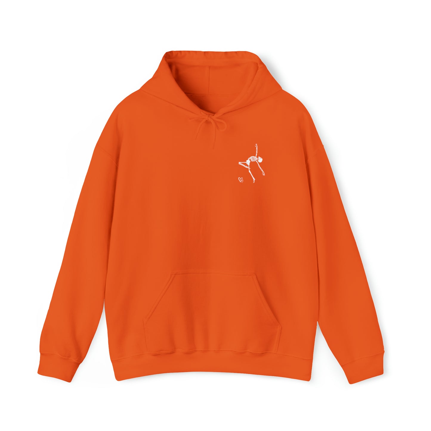 Dancing Skeleton Hoodie- Dancing Skeleton Front- Multi -Dancing Skeleton Back, Mutliple Color Options, Unisex Heavy Blend™ Hooded Sweatshirt