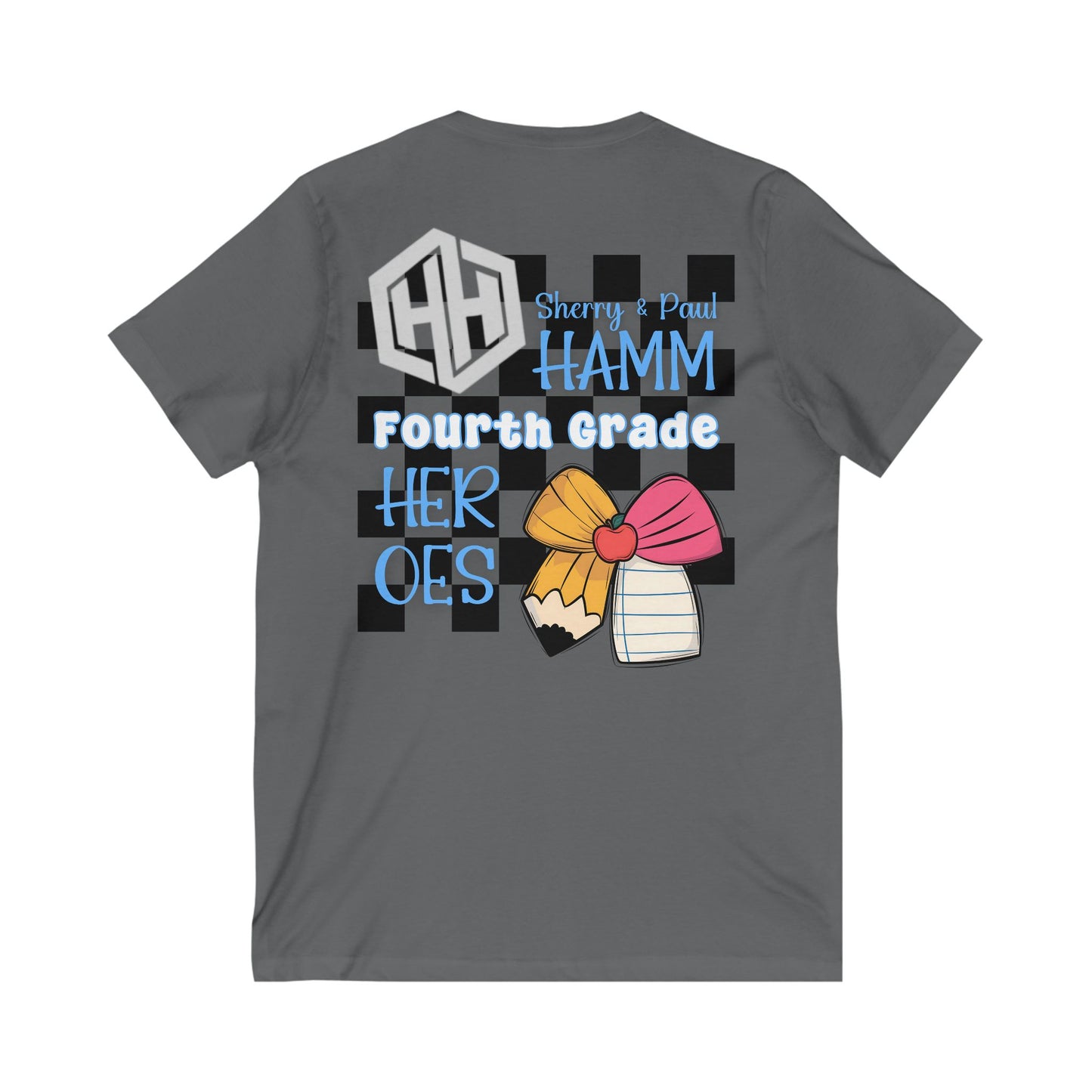 Personalized Fourth Grade Hamm Teacher V-Neck Tee