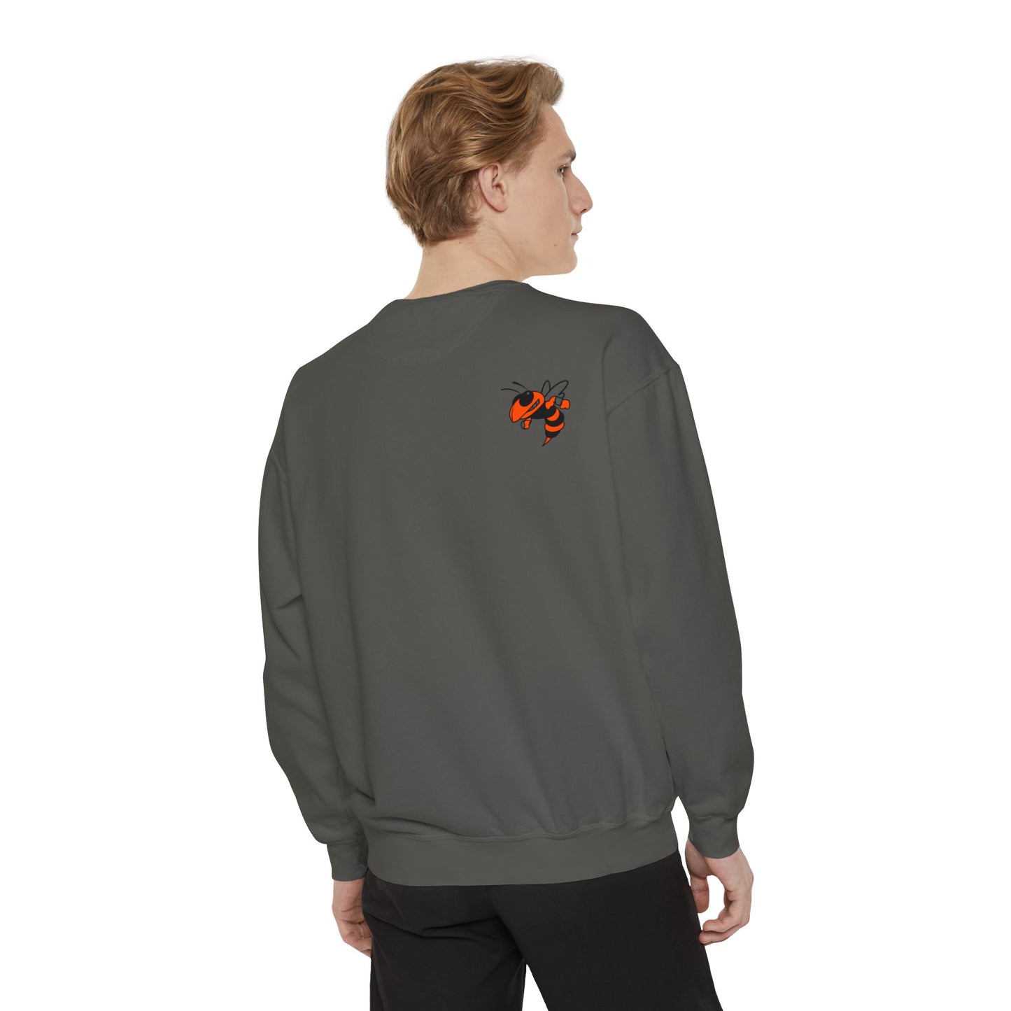 Old School R front, Small Fighting Stinger on back Comfort Colors Sweater