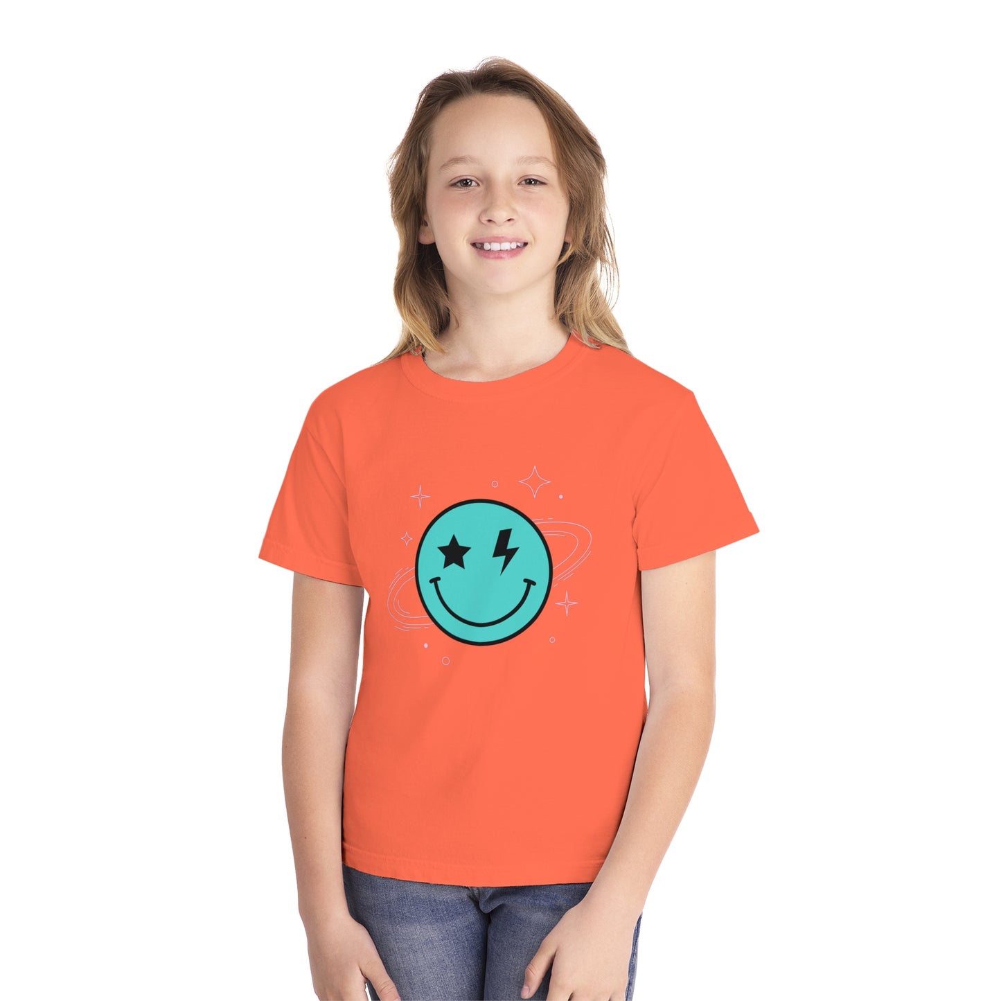 Youth Space Smiley Comfort Colors T-Shirt