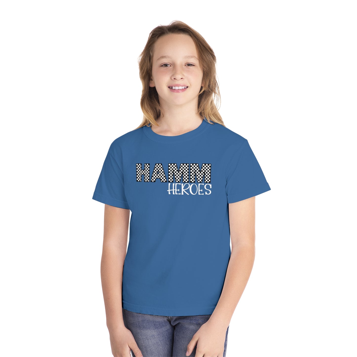 HAMM Checkered Youth Comfort Colors T . White Text