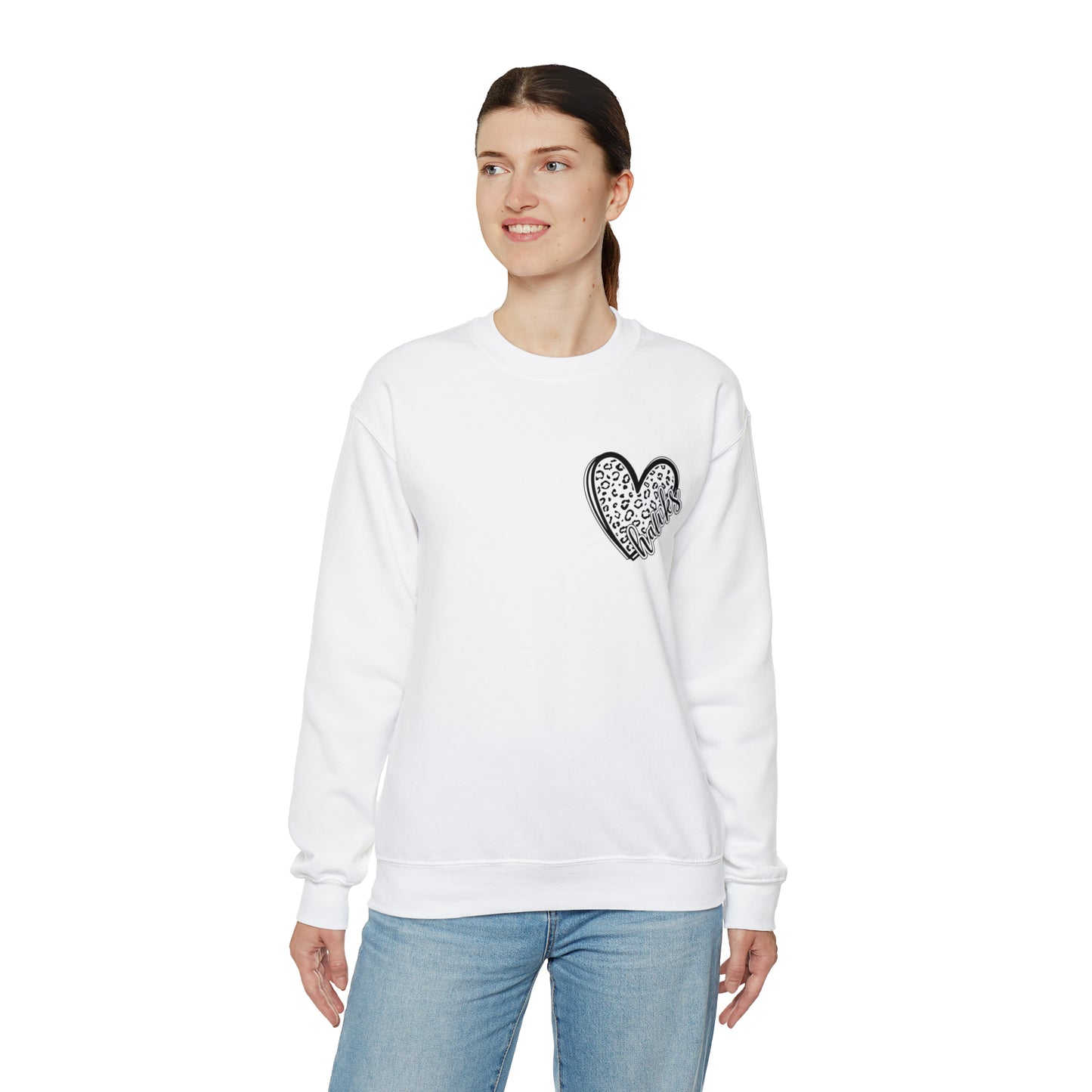 Hawks Heart Front, Glitz Cheer Mom back - Sweater