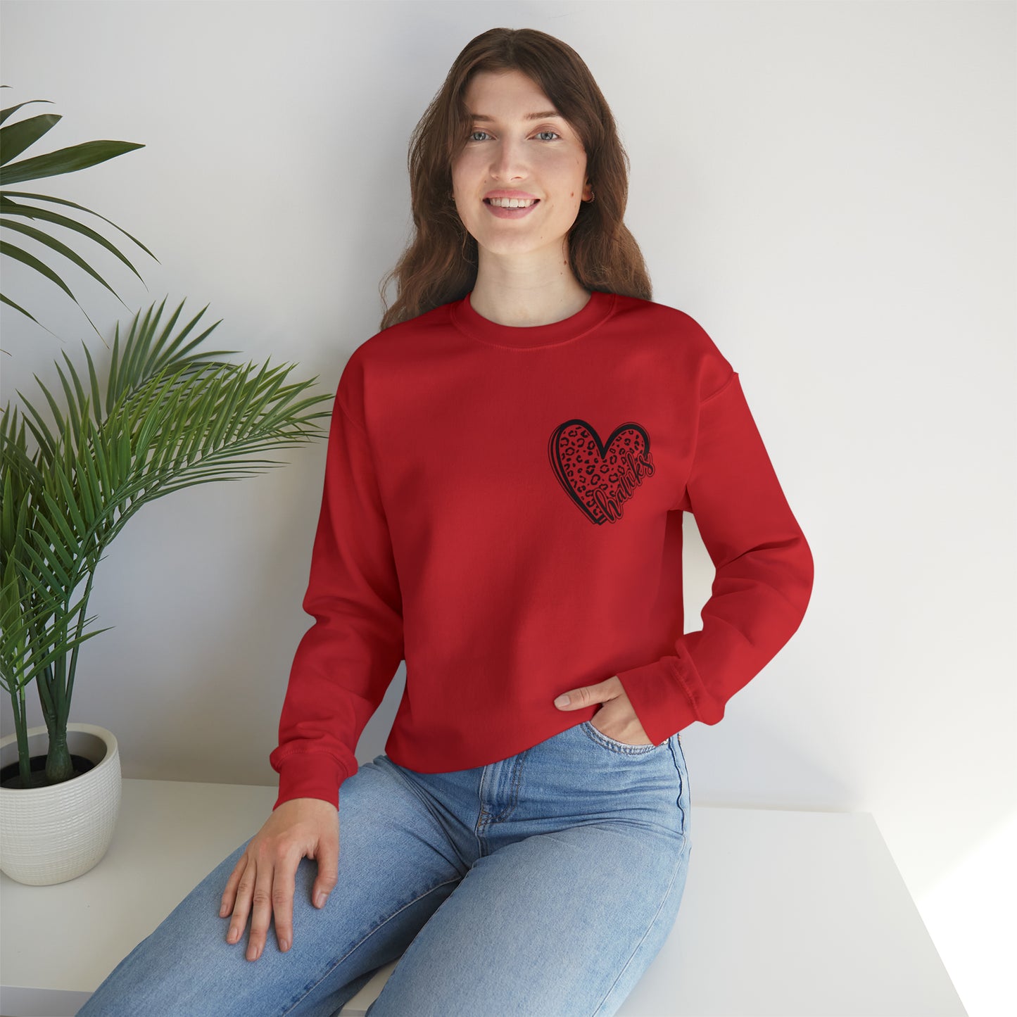 Hawks Heart Front, Glitz Cheer Mom back - Sweater