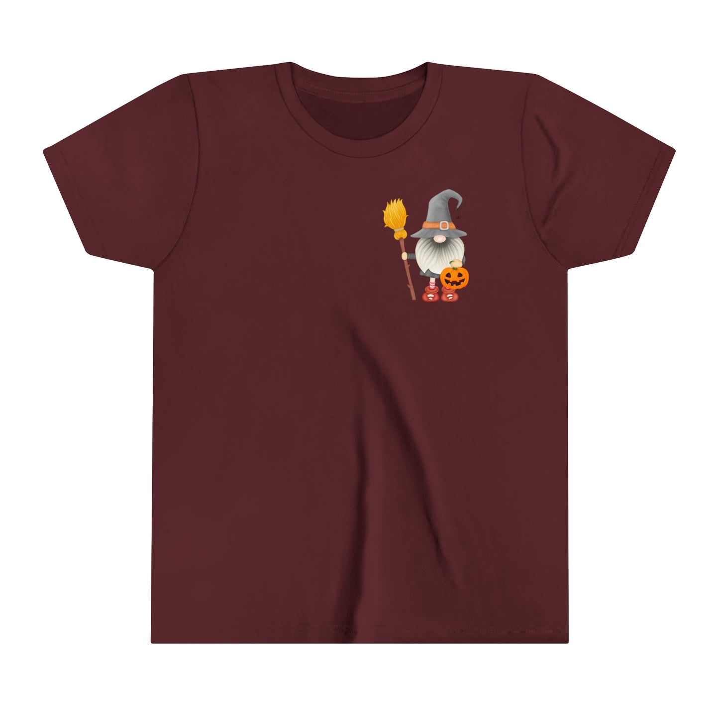 Witch Gnome - with Pumpkin Trick or Treat Pale - Youth Short Sleeve Tee