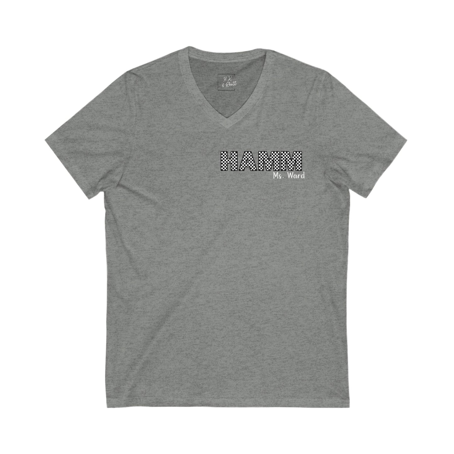 Personalized Second Grade Hamm Teacher V-Neck Tee