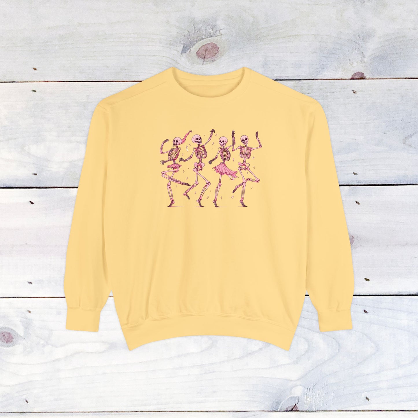 Pink Dancing Skellys Comfort Colors Sweater