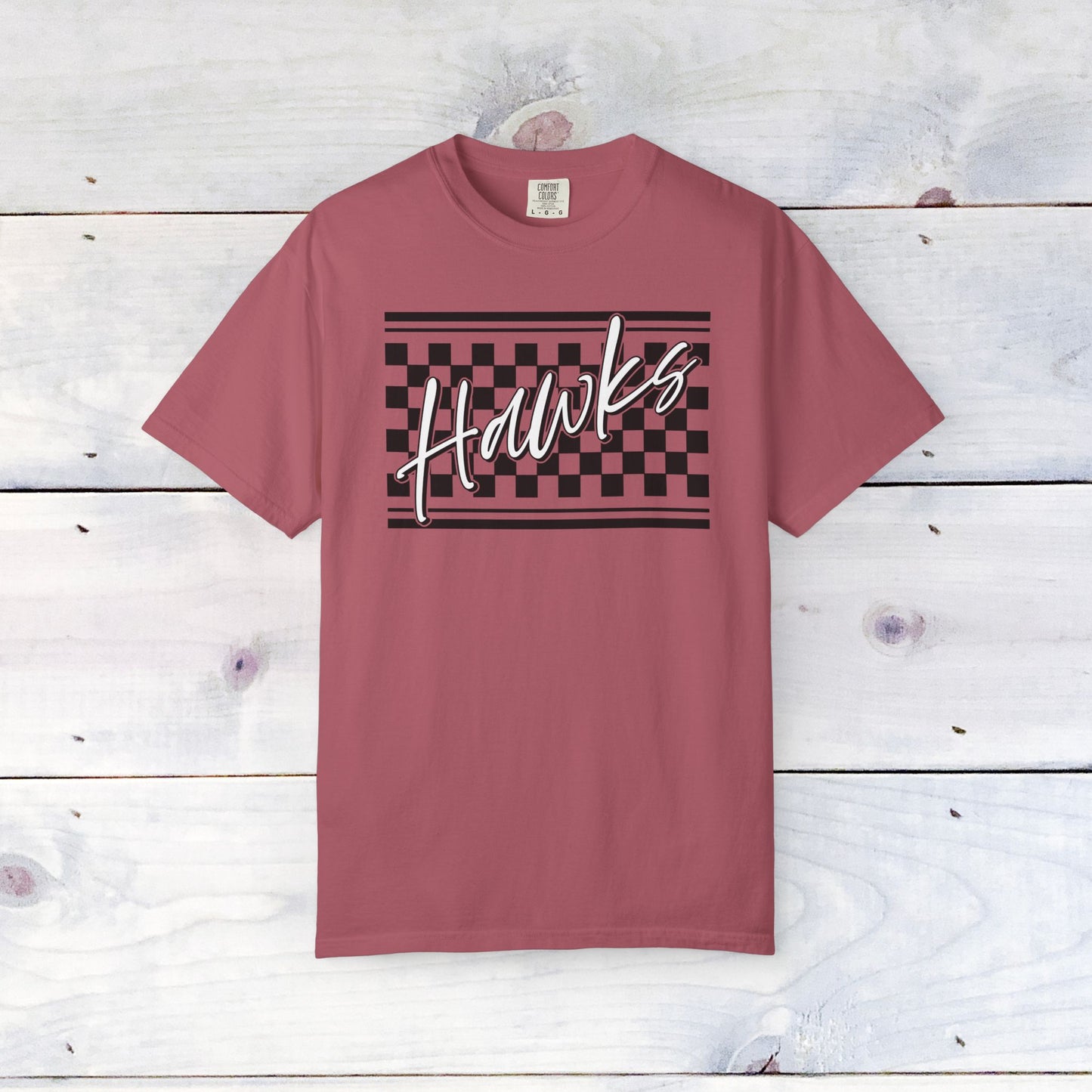 Heath Hawks Checkered Comfort Colors Unisex Tee