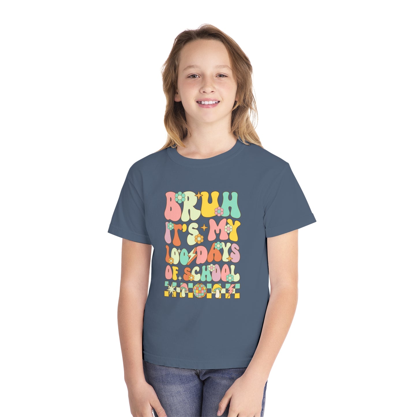 Youth BRUH 100 Days Comfort Colors Tee
