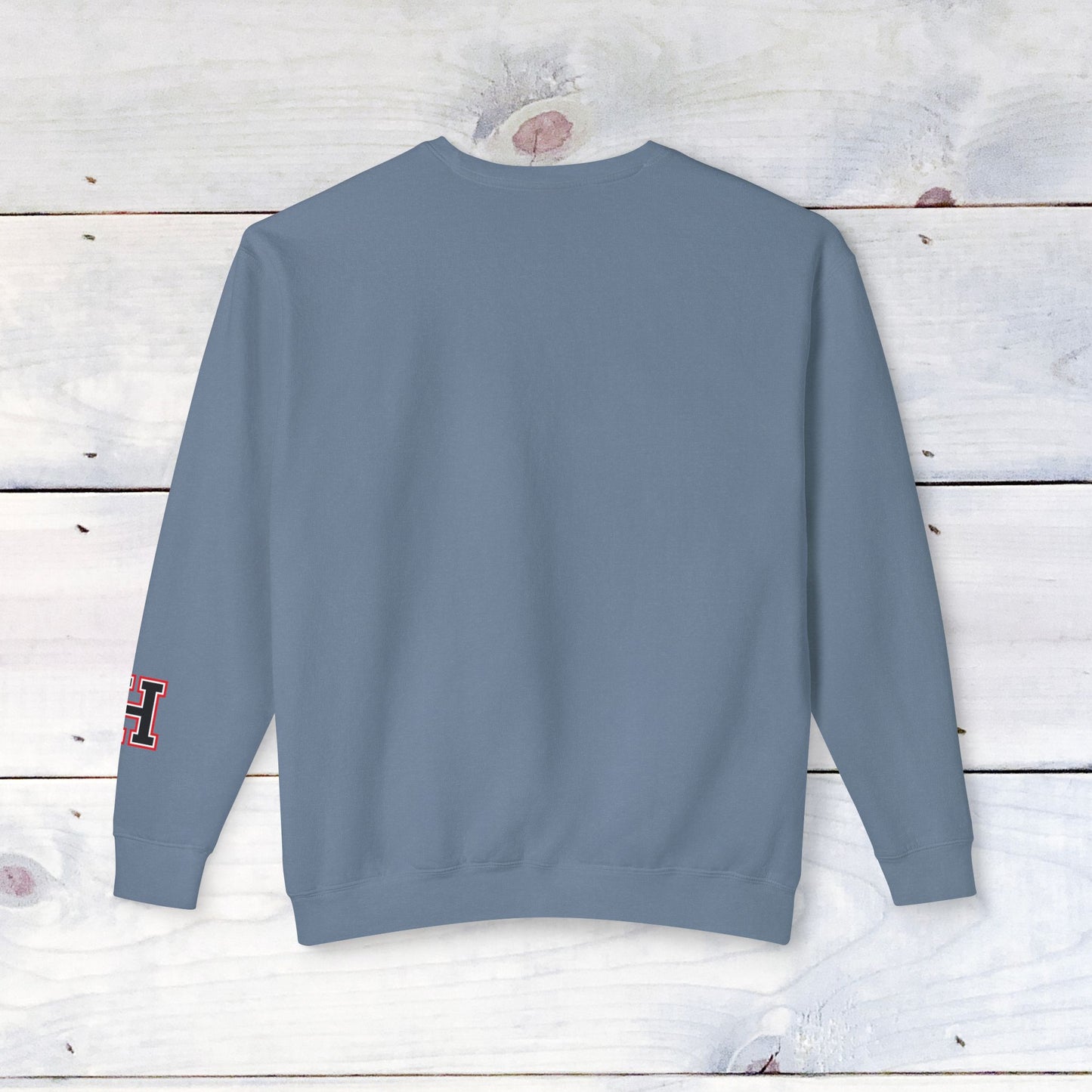 Fun Heath Bow Sweater Lower Sleeve "H" on Left - Comfort Colors Sweater